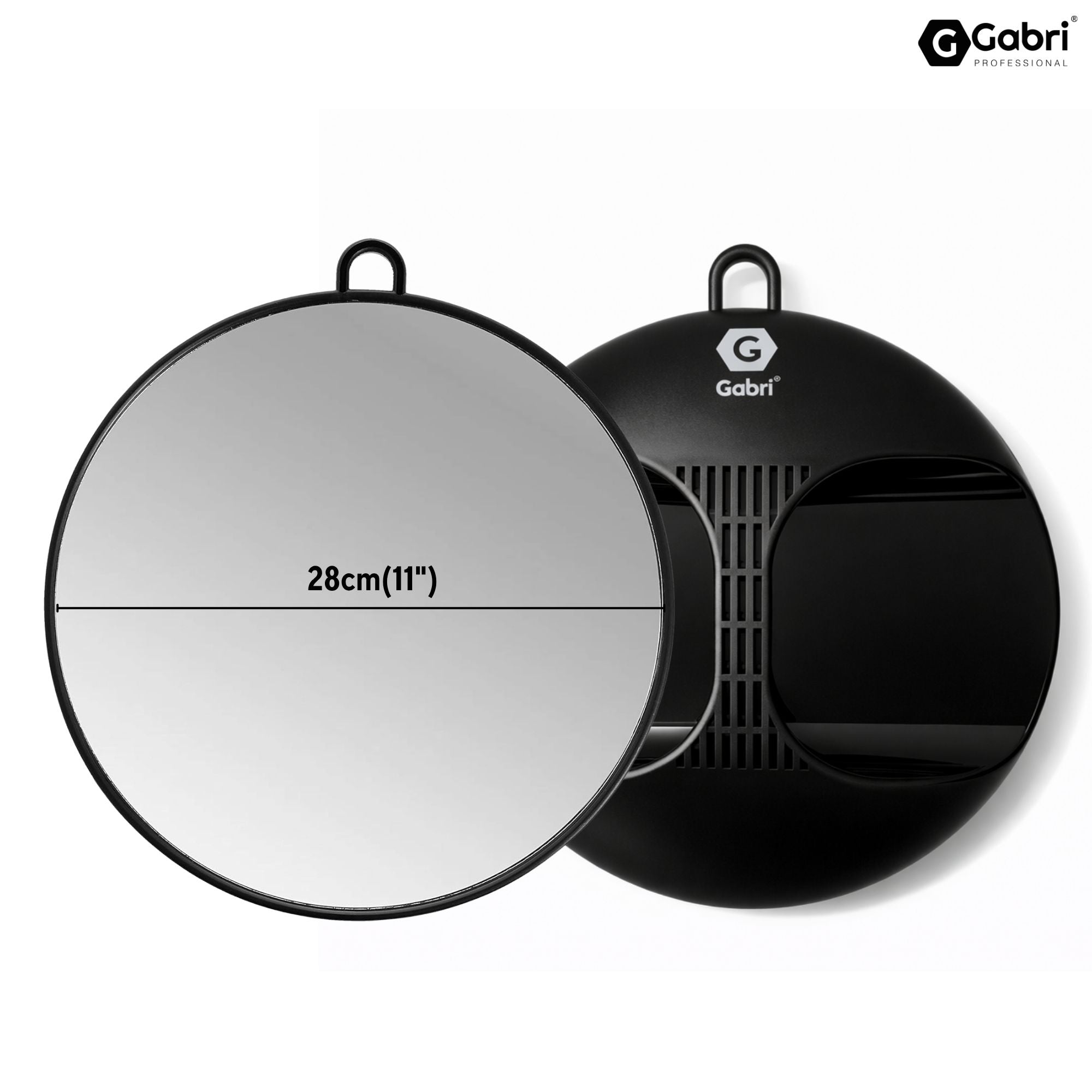 Gabri - Salon Mirror Round Handheld & Wall Black 28cm