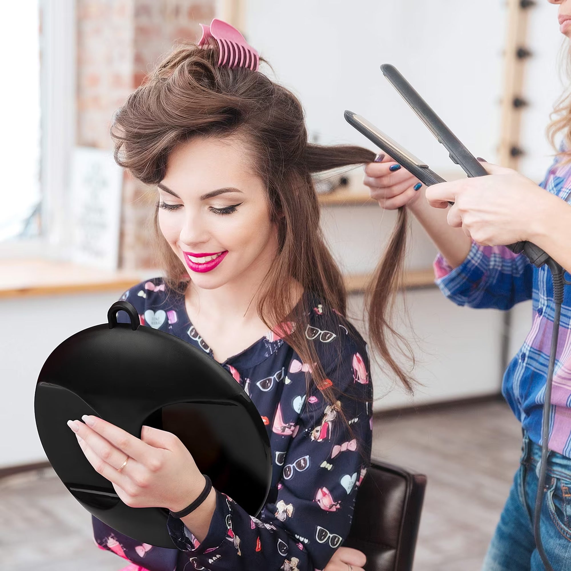 Gabri - Salon Mirror Round Handheld & Wall 28cm