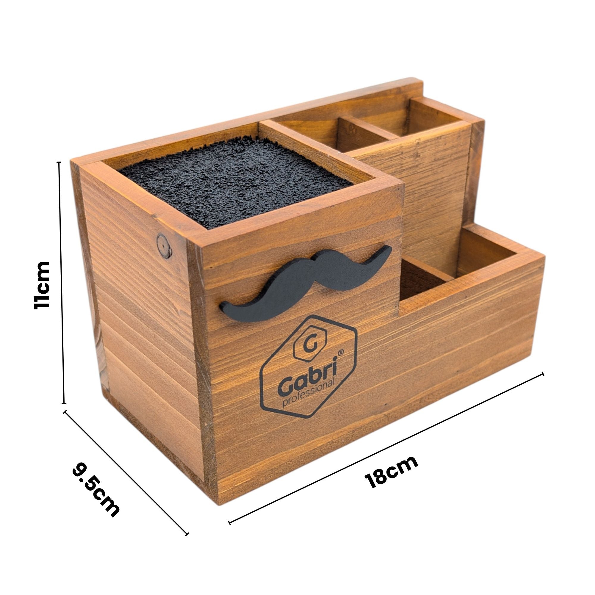 Gabri - Scissor & Brush Holder Wooden Stand