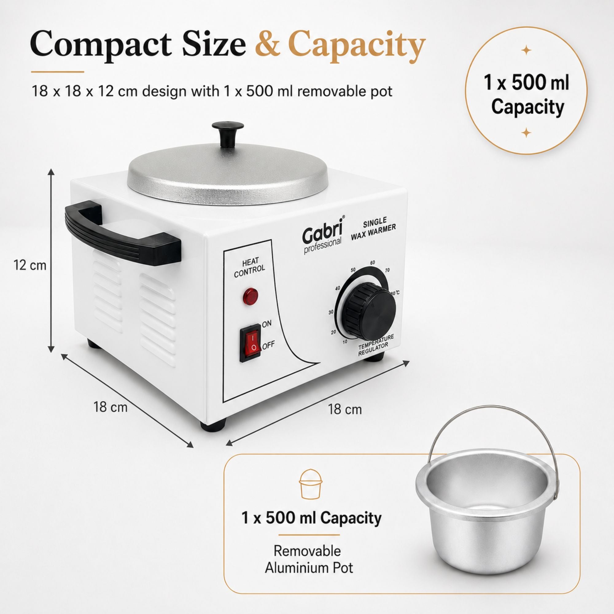 Gabri - Single Pot Wax Heater Warmer (White)