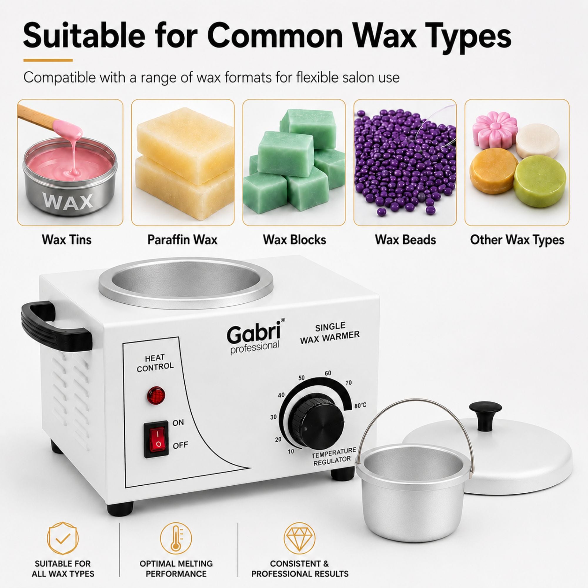 Gabri - Single Pot Wax Heater Warmer (White)