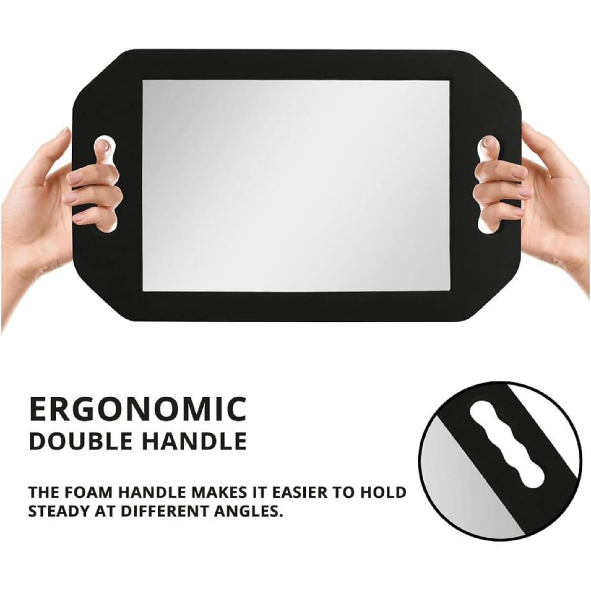 Eson - Salon Mirror Two Handed Foam Black 41x25cm
