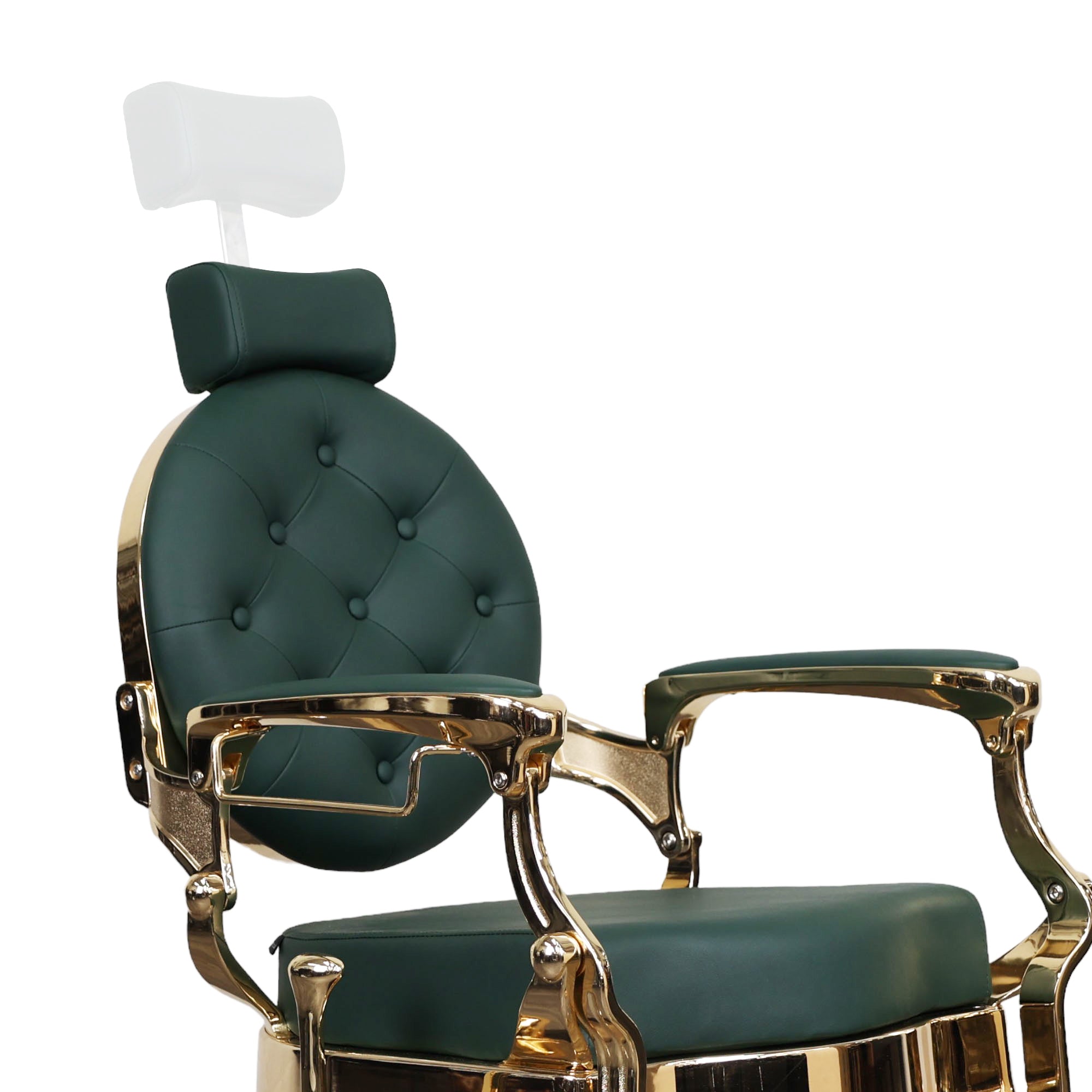 Barber Chair - Vintage Style Green & Gold Accents