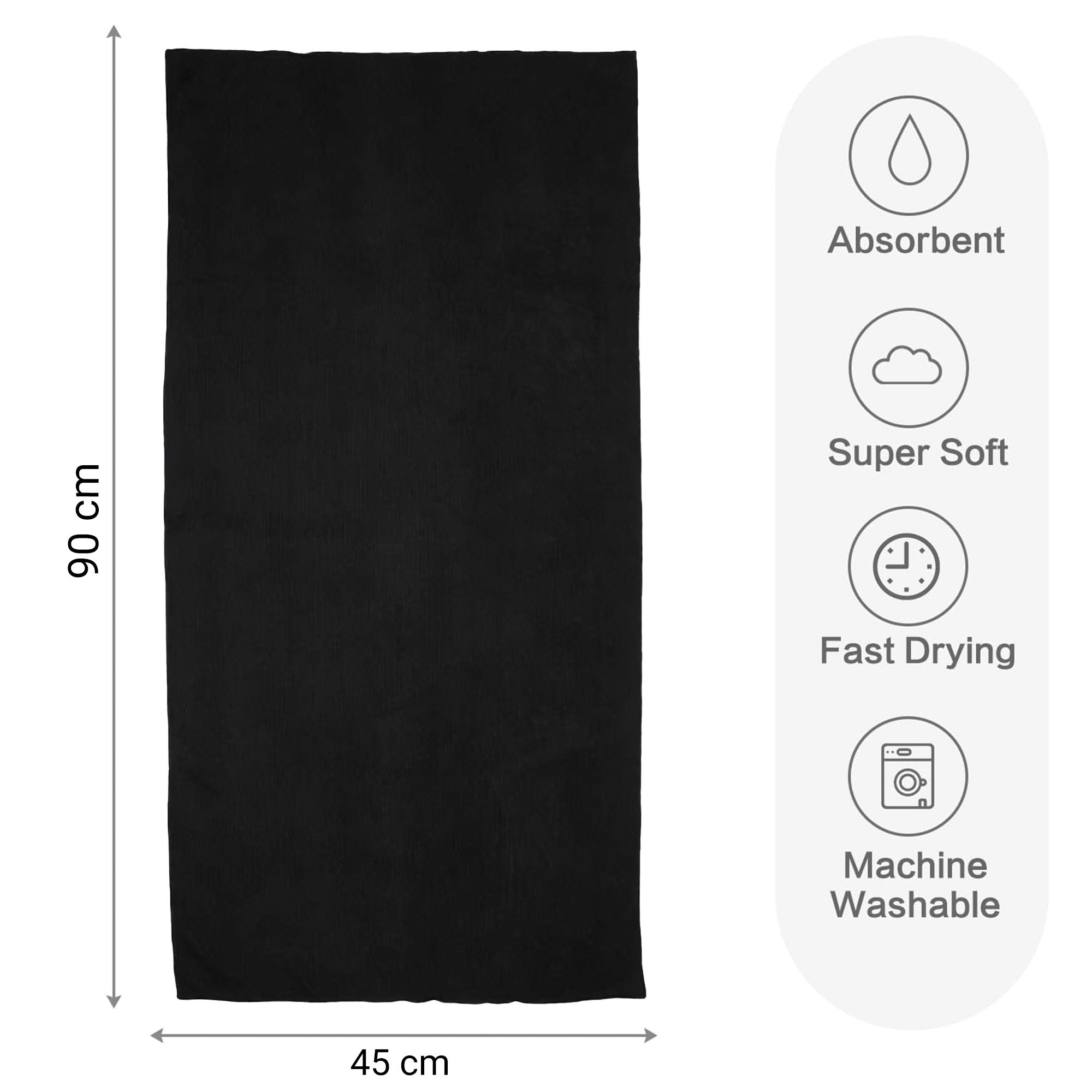 Gabri - Premium Salon Fibre Towel Black (Pack of 6)