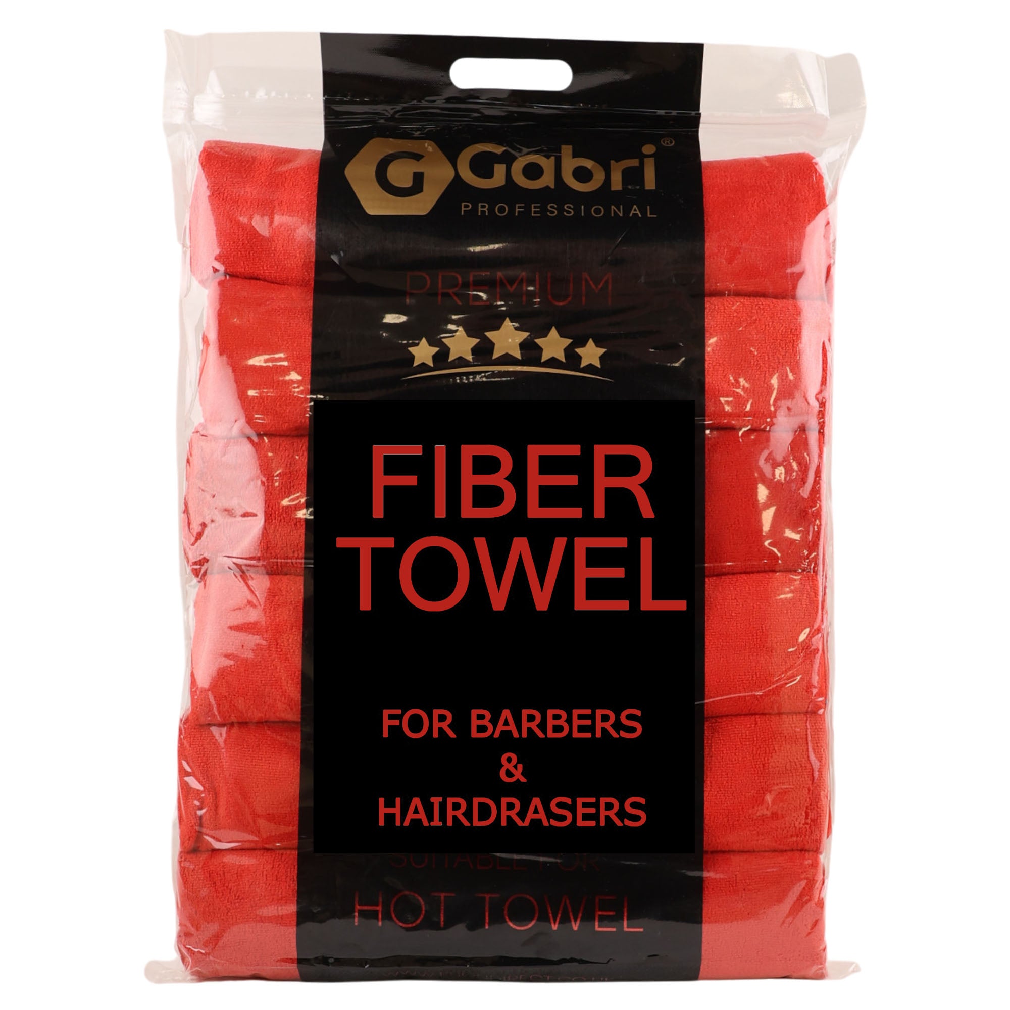 Gabri - Premium Salon Fibre Towel Red (Pack of 6)