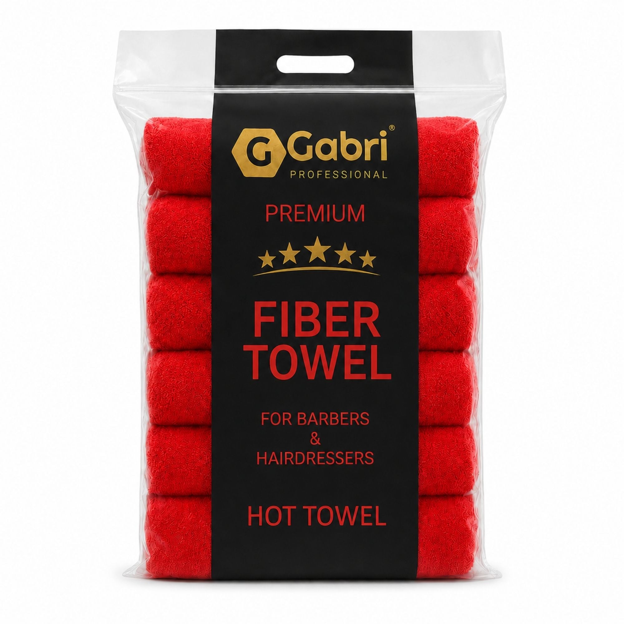 Gabri - Premium Salon Fibre Towel Red (Pack of 6)