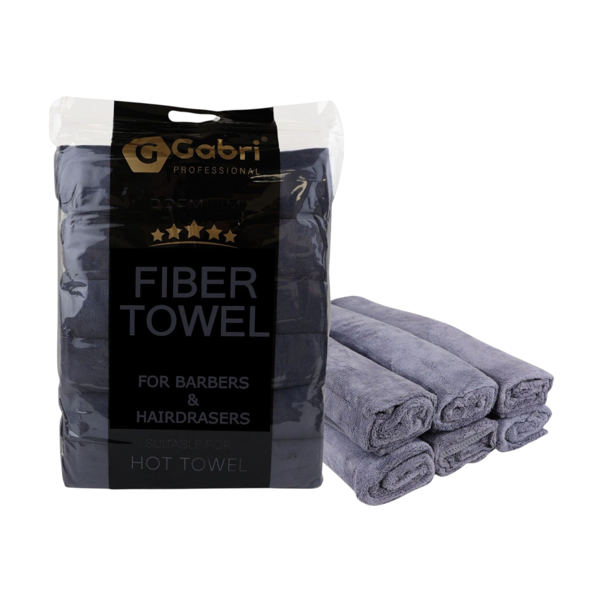 Gabri - Premium Salon Fibre Towel Grey (Pack of 6)