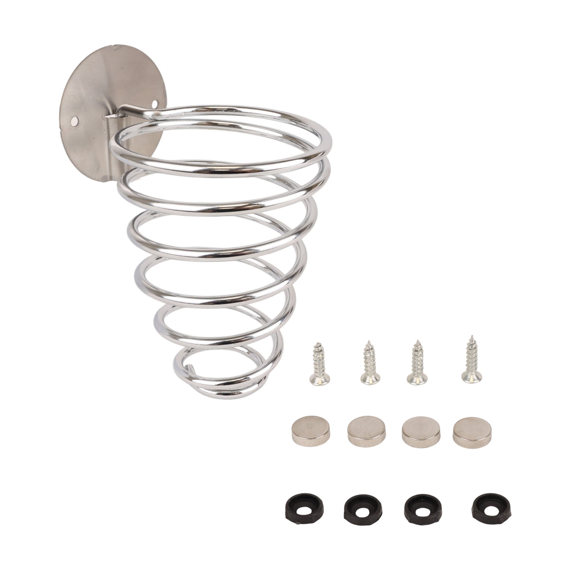 Eson - Hair Dryer Holder Wall Mounted Spiral Shape (Silver)