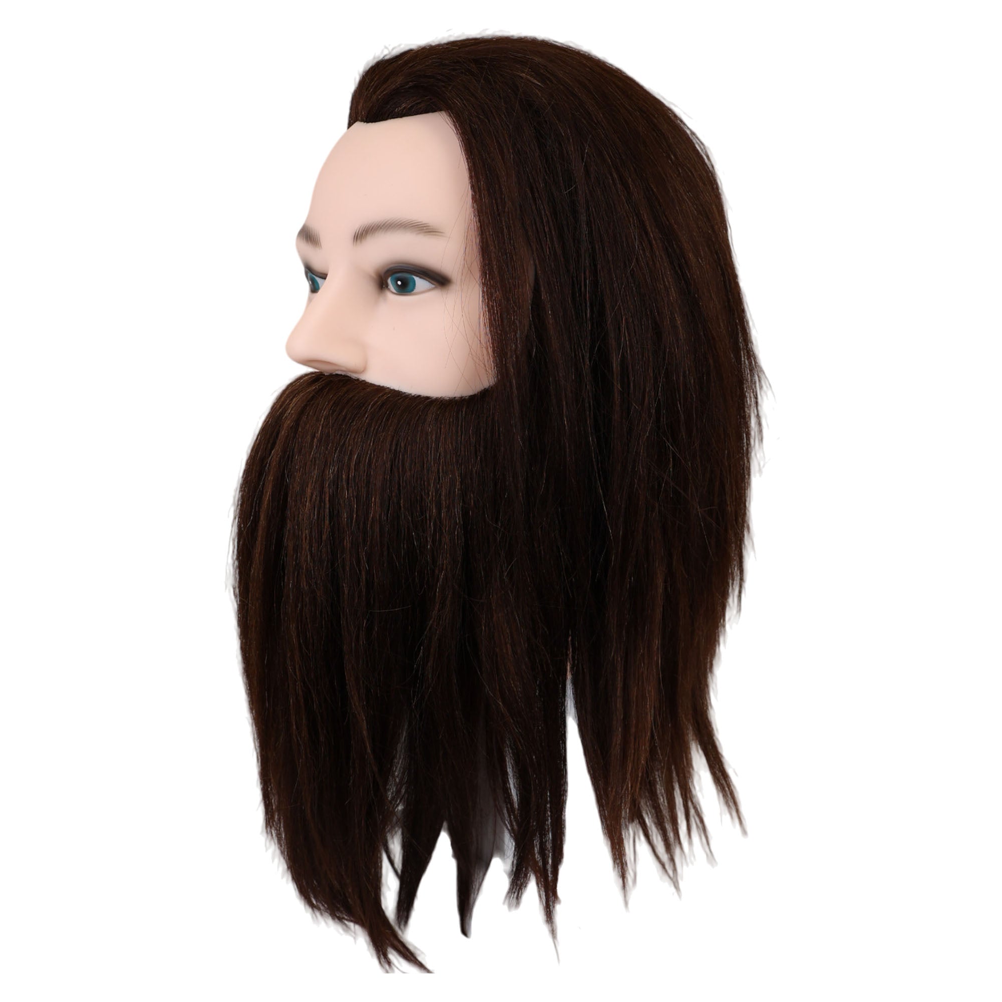 Eson - Gents Mannequin Training Head With Beard 100% Human Hair