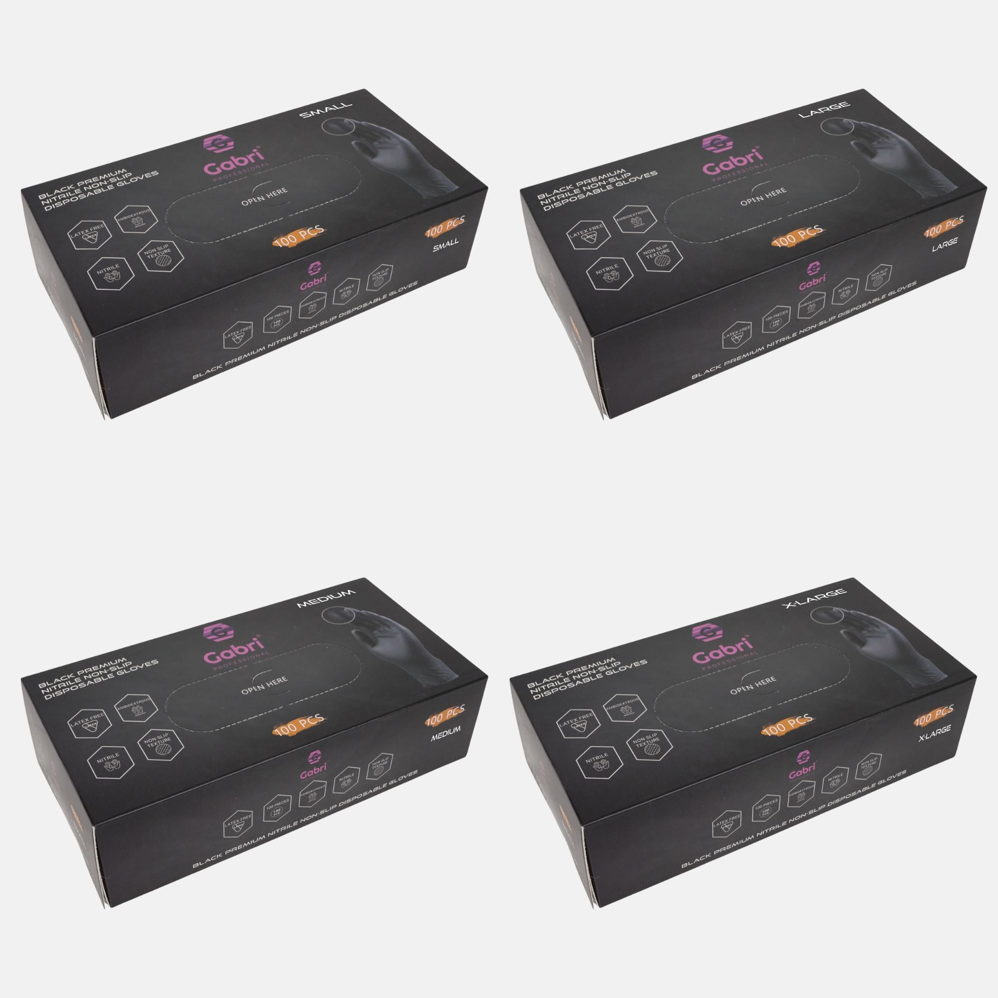 Gabri - Black Premium Non-Slip Disposable Gloves 100pcs