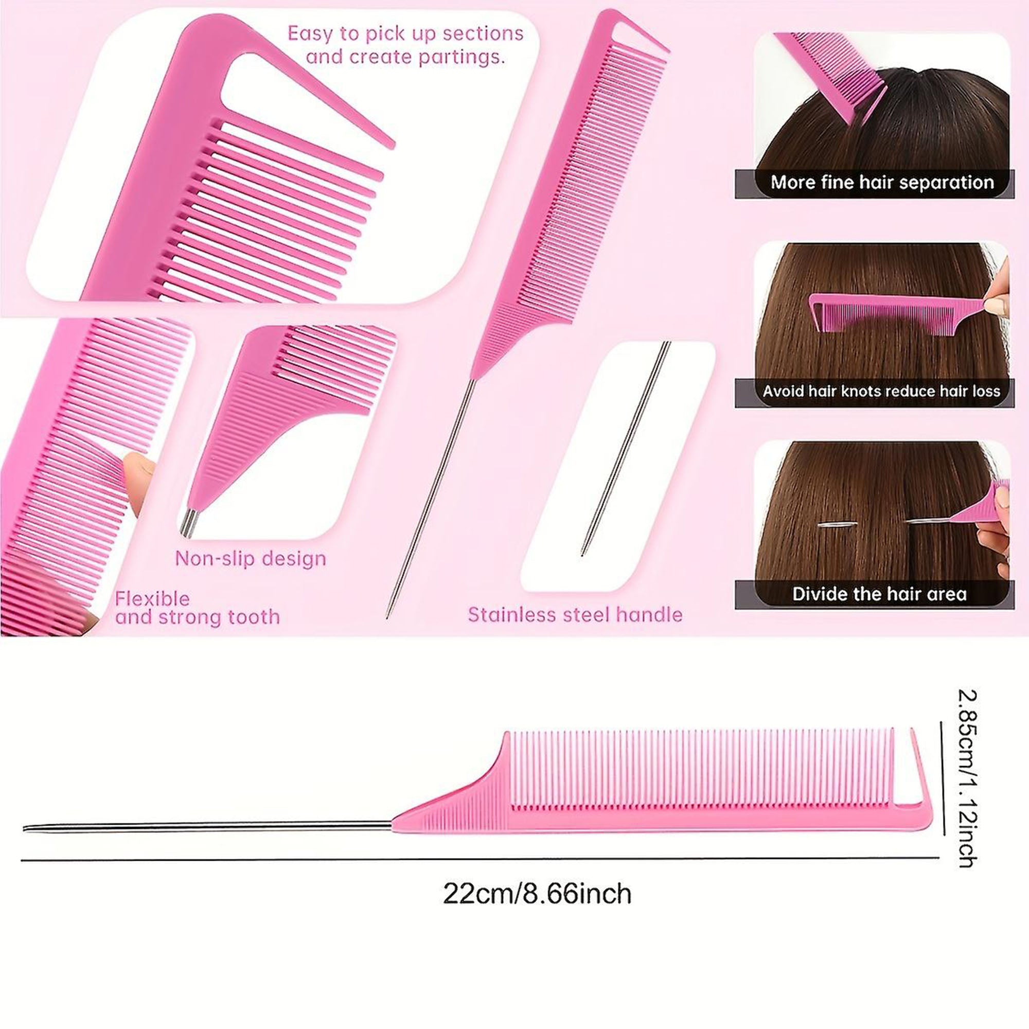 Eson - Hair Comb & Hair Clip Styling Set 10pcs