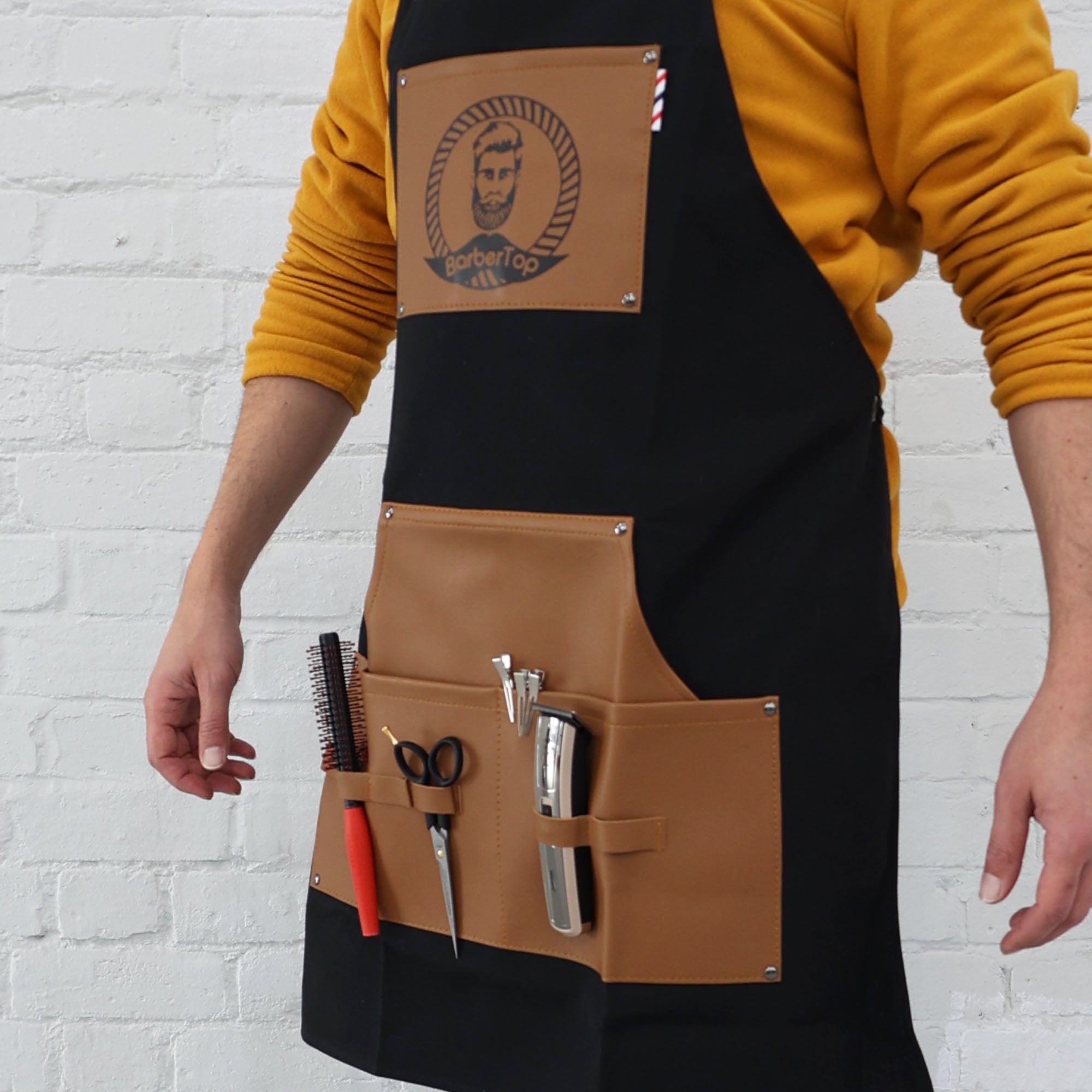 Eson - Hair Cutting Apron Faux Leather Finish