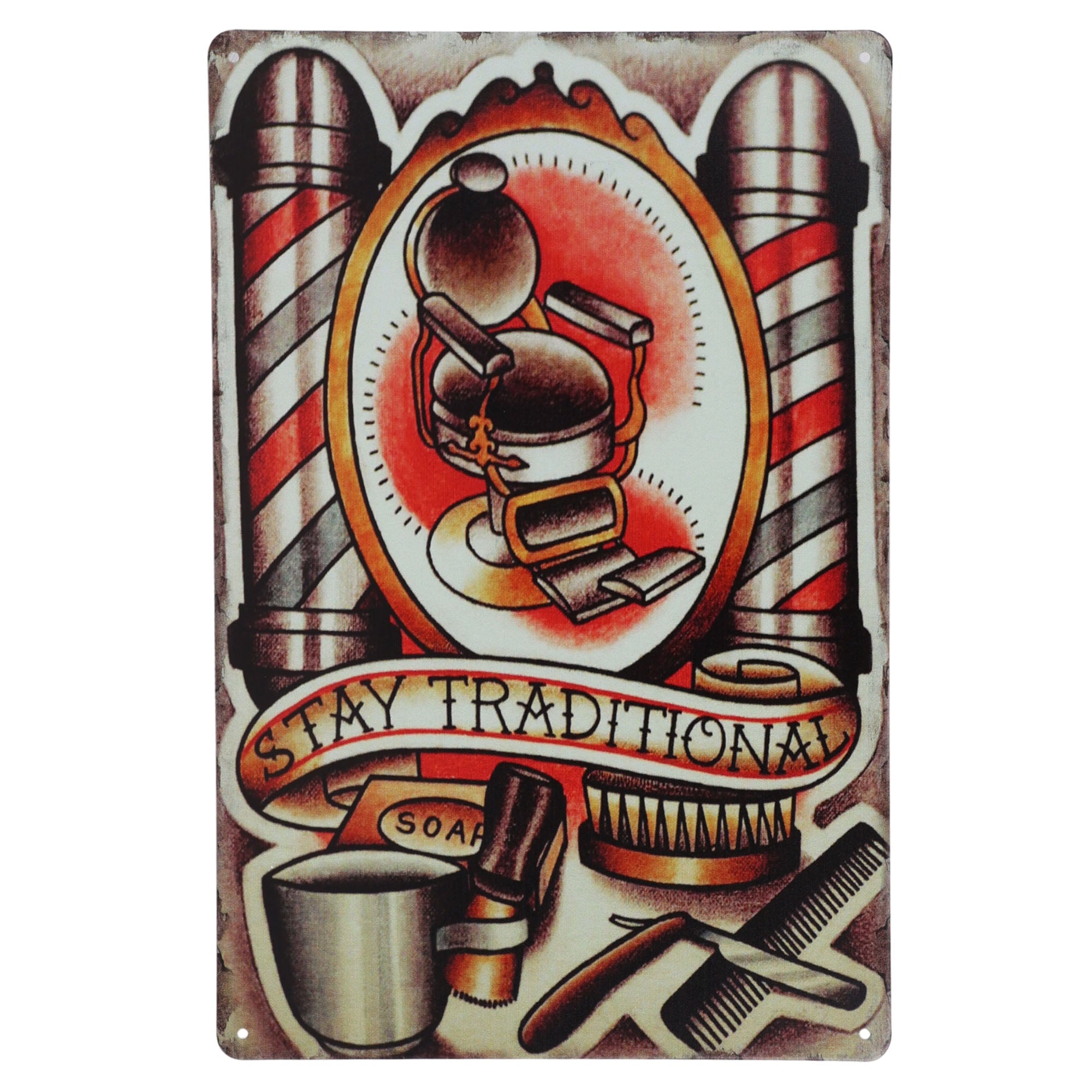 Eson - Retro Barber Shop Metal Plaque Sign 20x30cm