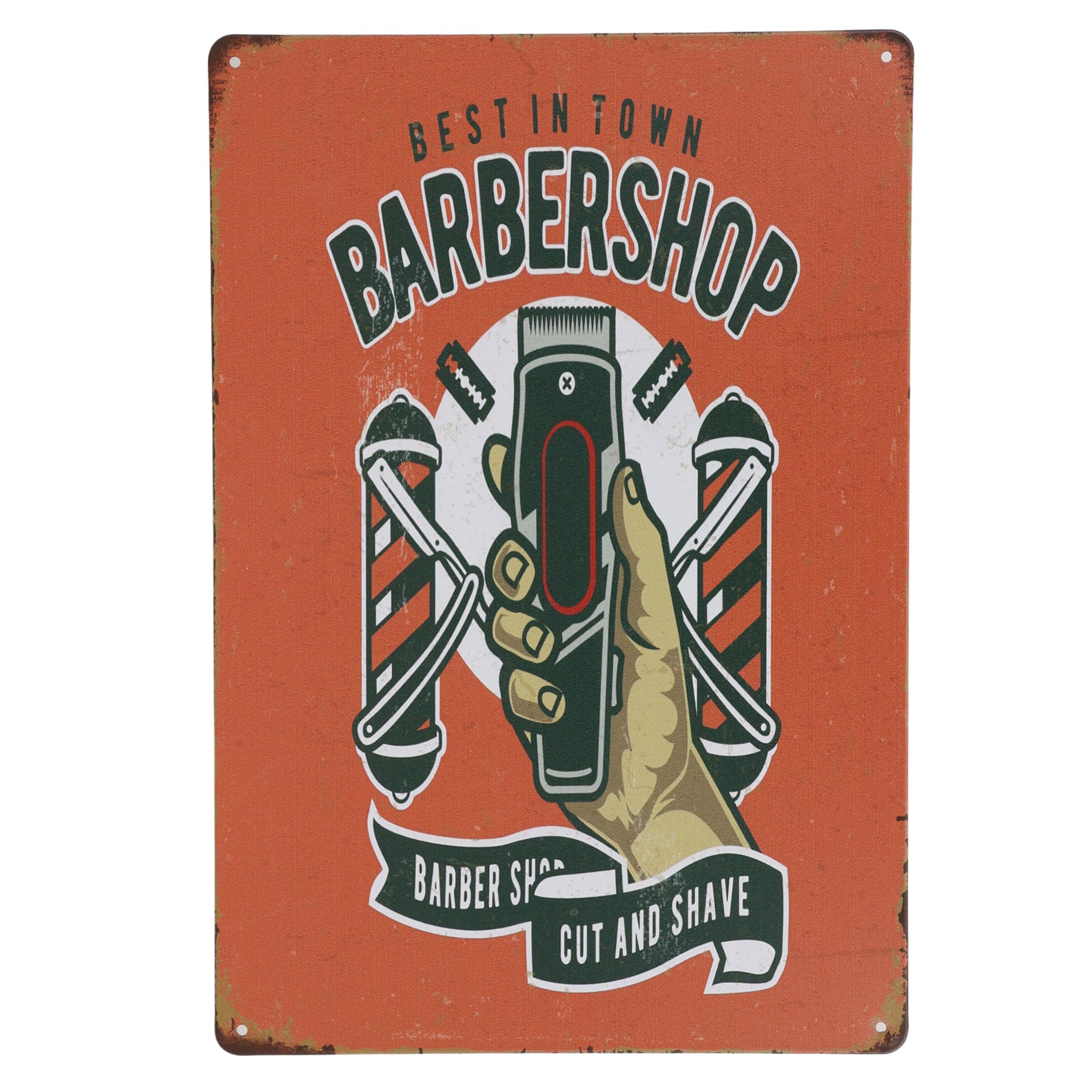 Eson - Retro Barber Shop Metal Plaque Sign 20x30cm