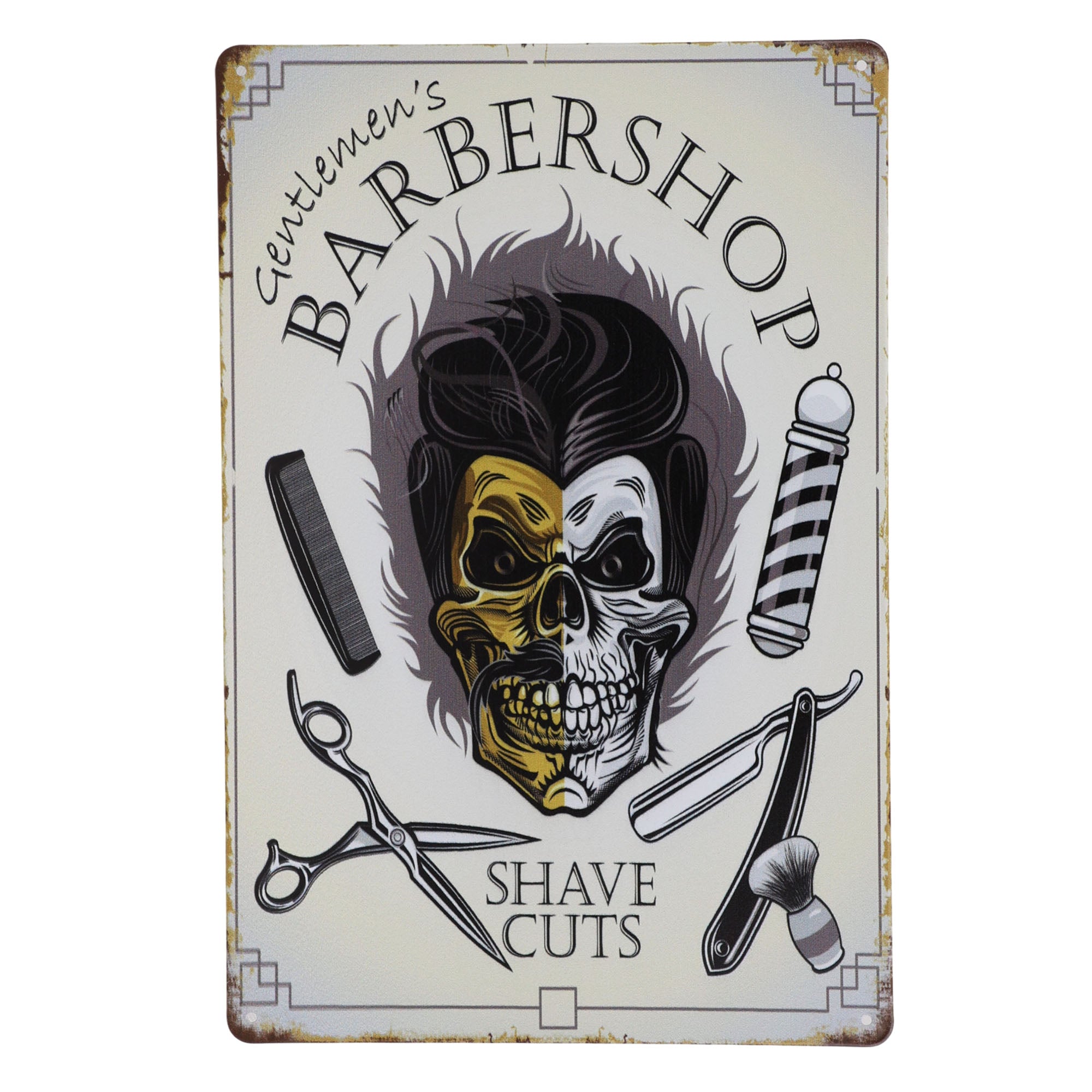 Eson - Old Fashioned Barber Shop Metal Plaque Sign 20x30cm