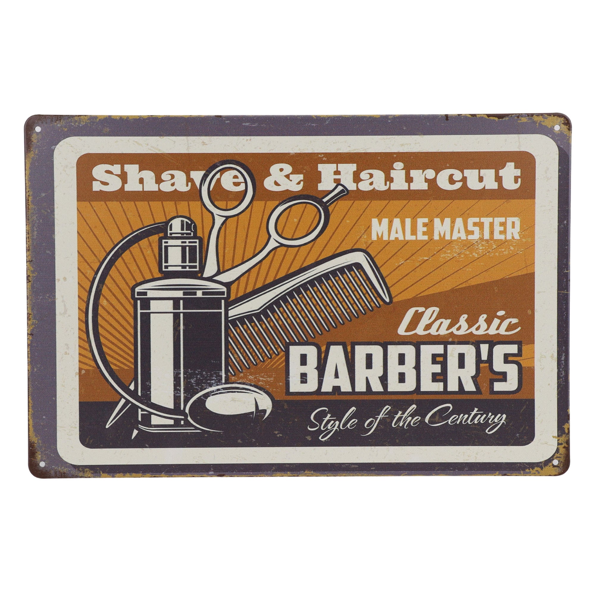 Eson - Retro Barber Shop Metal Plaque Sign 20x30cm