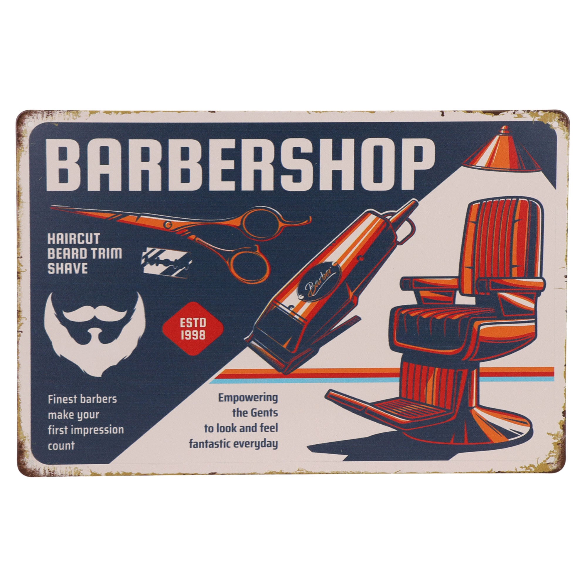 Eson - Retro Barber Shop Metal Plaque Sign 20x30cm