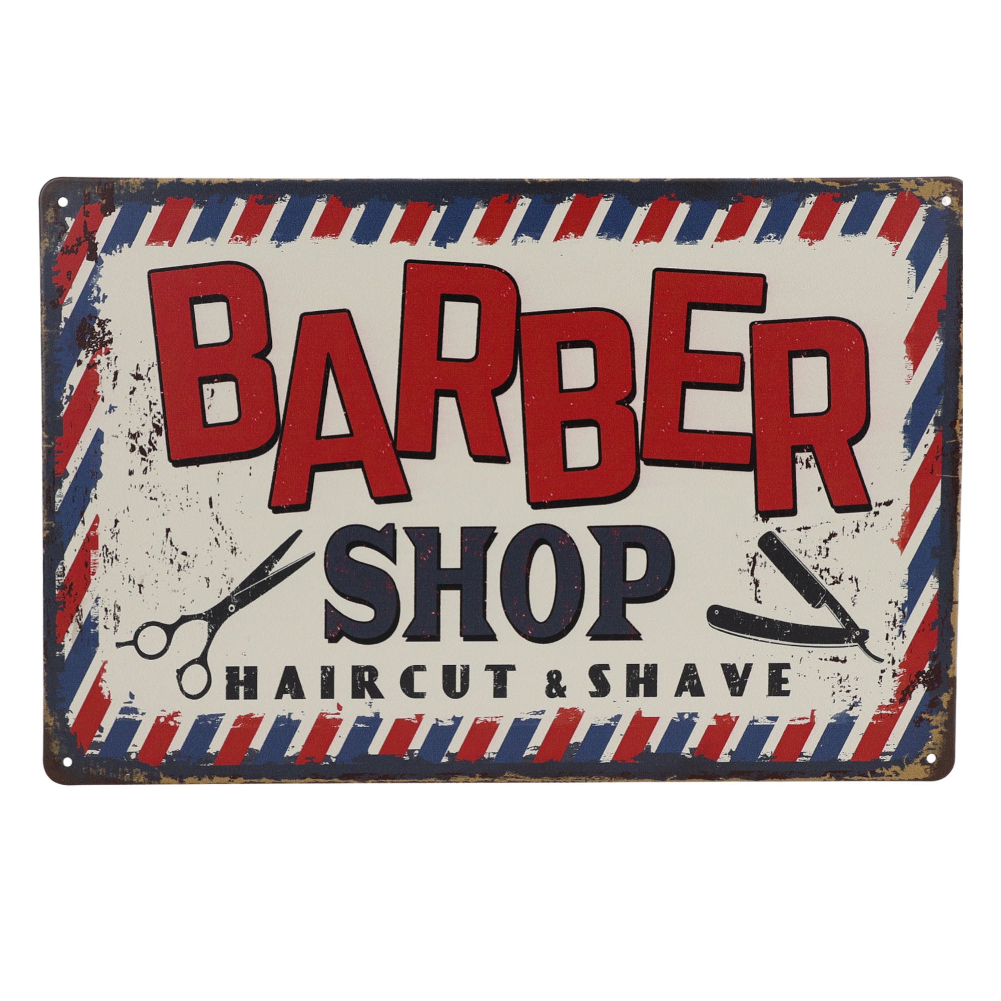 Eson - Rustic Barber Shop Metal Plaque Sign 20x30cm