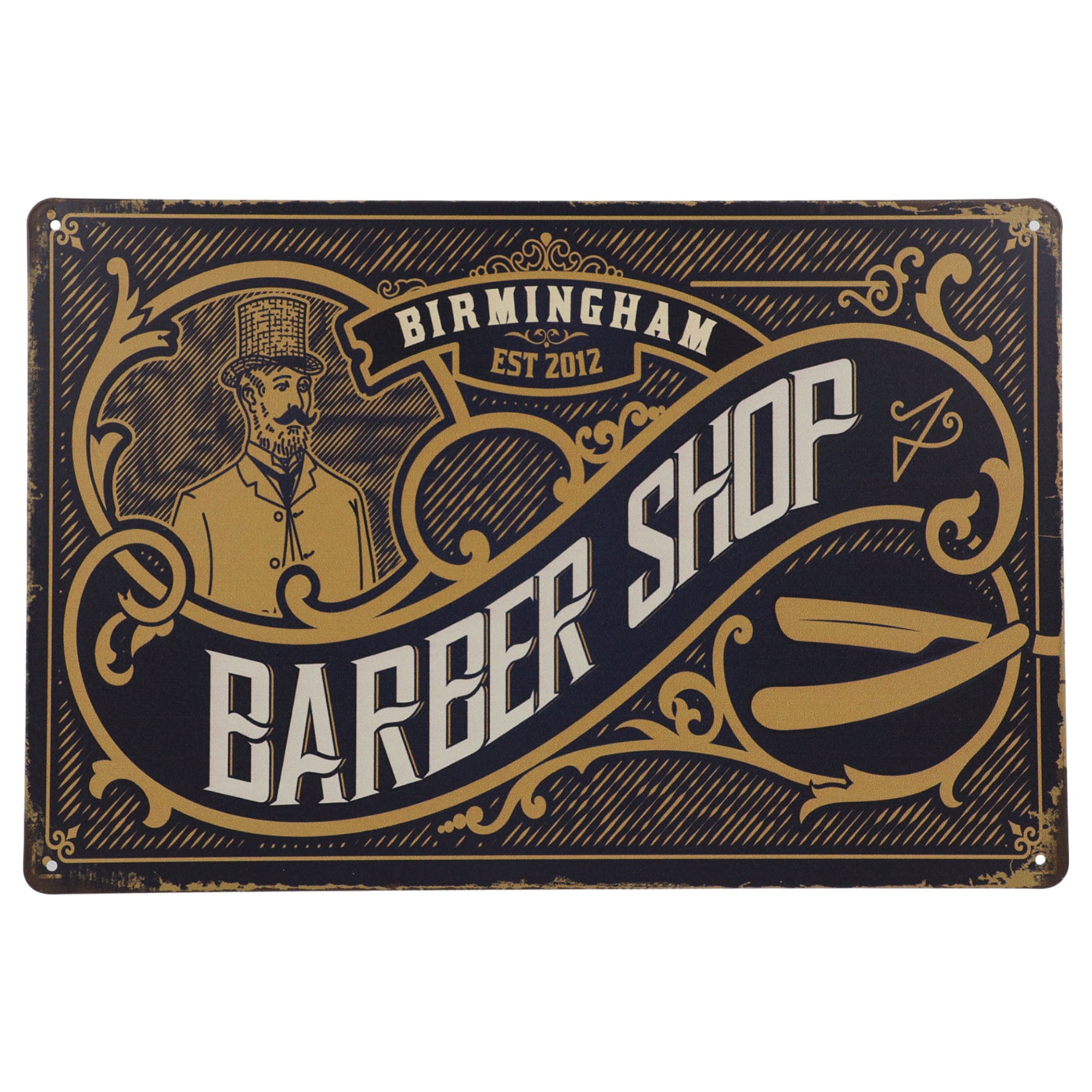 Eson - Vintage Barber Shop Metal Plaque Sign 20x30cm