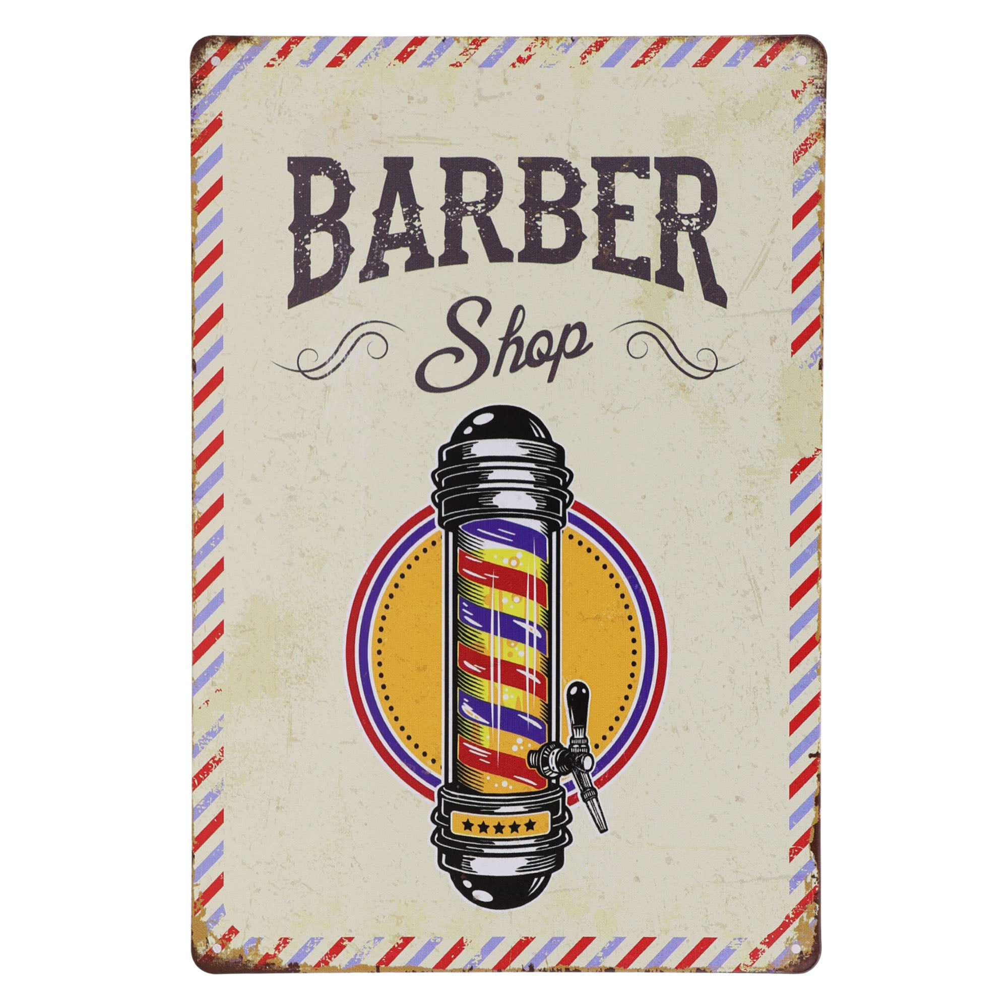 Eson - Old Fashioned Barber Shop Metal Plaque Sign 20x30cm