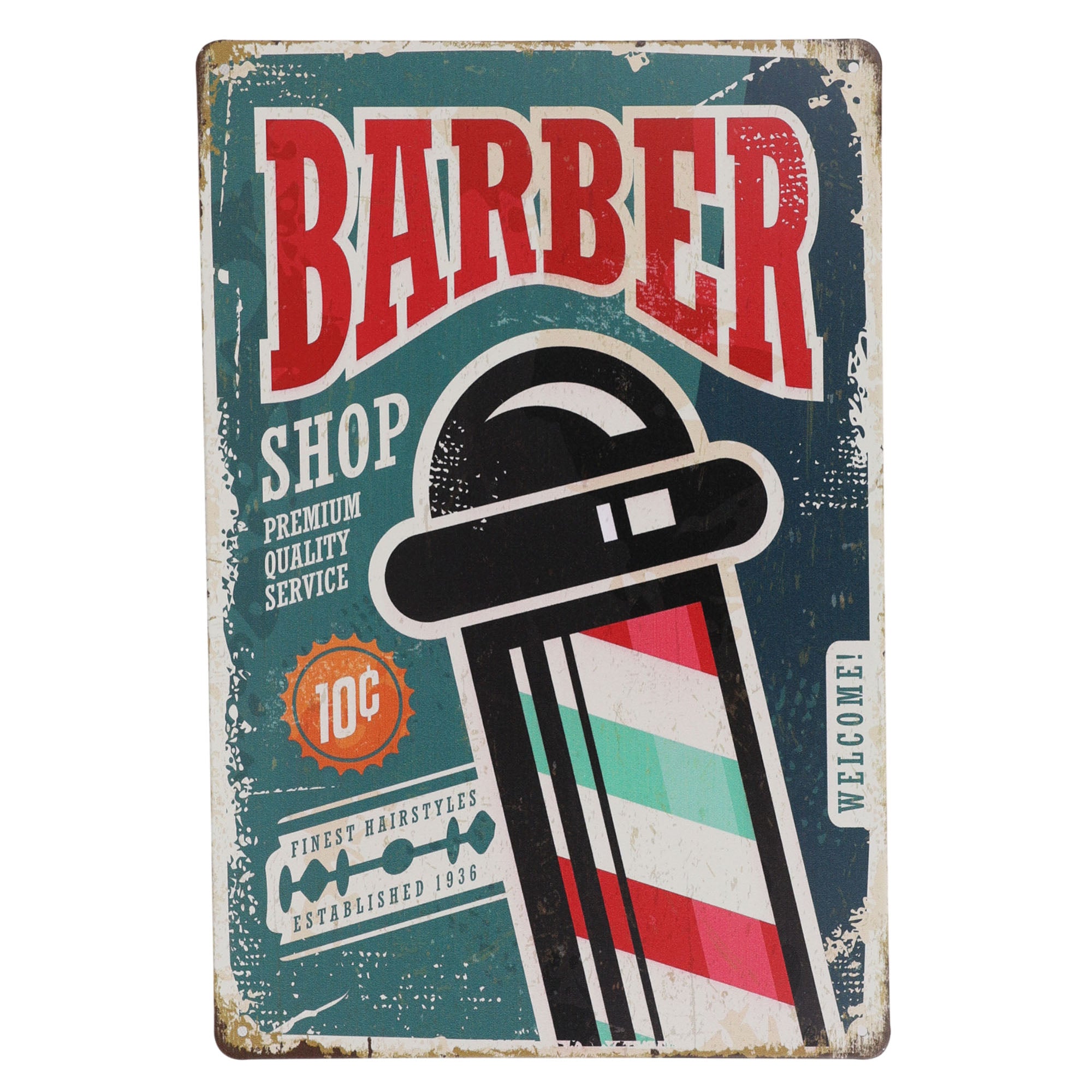 Eson - Retro Barber Shop Metal Plaque Sign 20x30cm