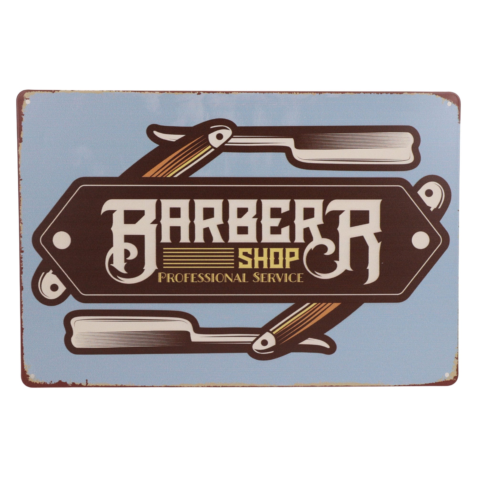 Eson - Rustic Barber Shop Metal Plaque Sign 20x30cm