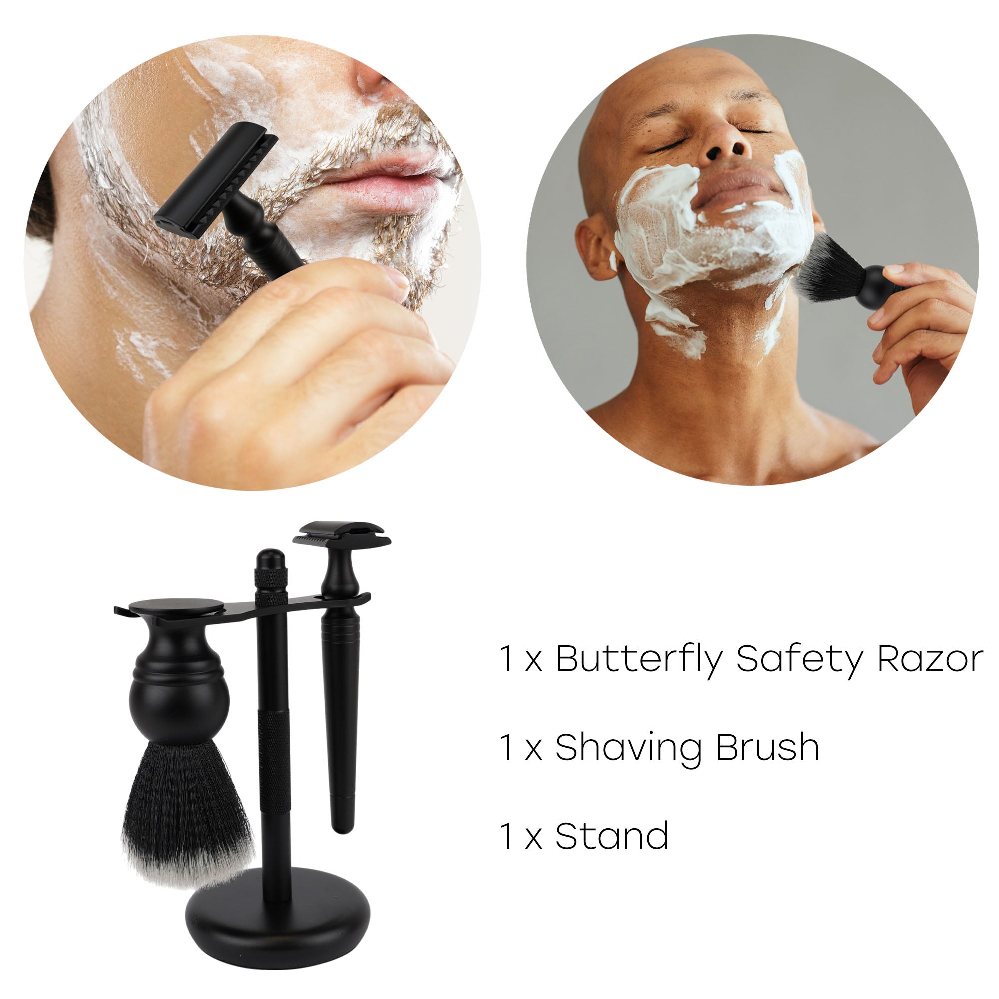 Eson - Shaving Set Safety Razor & Brush With Stand