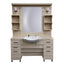 Barber Station Unit - Light Oak Effect Styling Station With White Sink & Sconce Lights