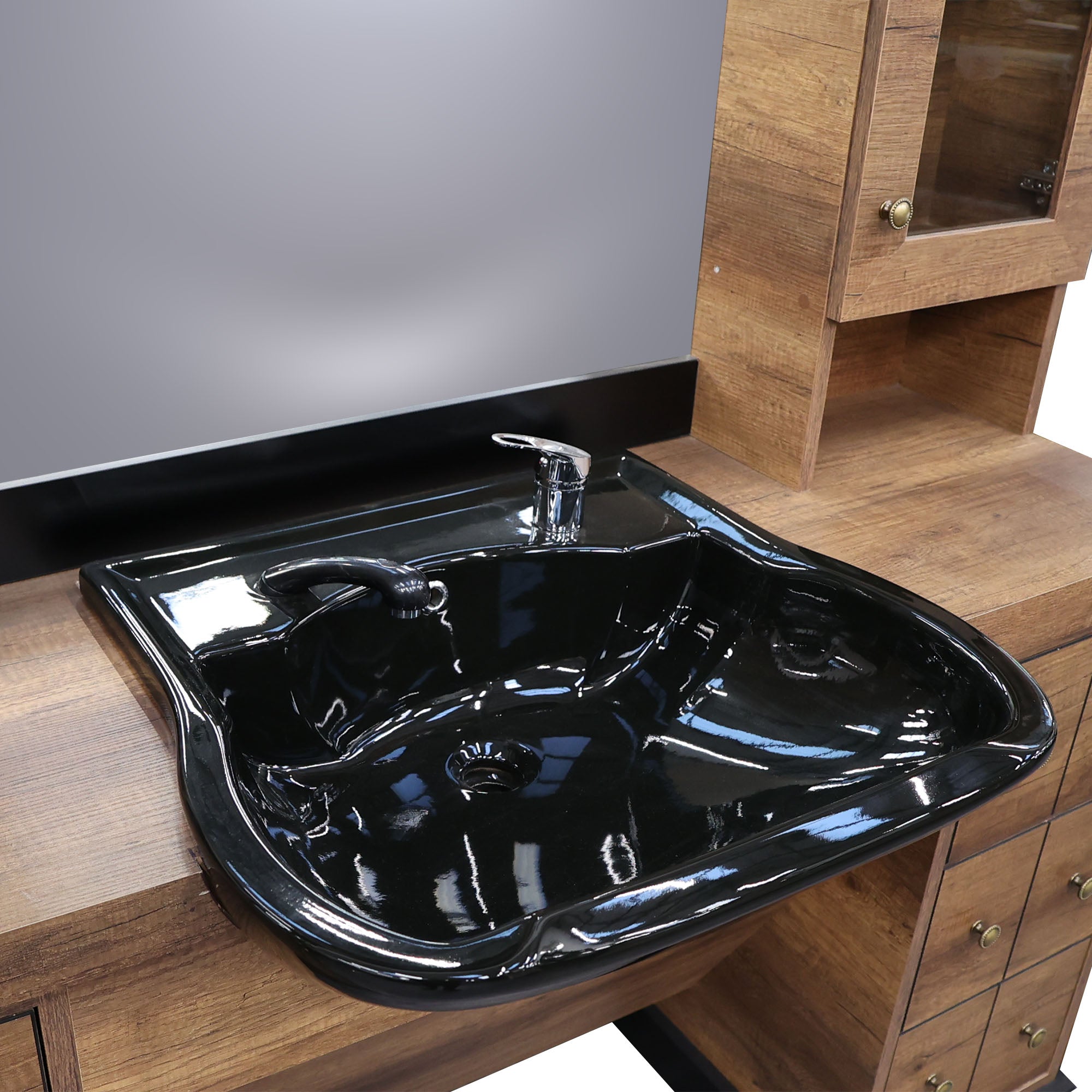 Barber Station Unit - Vintage Station With Chesterfield Style Detail