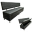 Salon Waiting Bench - Black Quilted Upholstery With Ottoman Storage