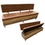 Salon Waiting Bench - Brown Quilted Upholstery with Medium Wood Effect Base & Storage