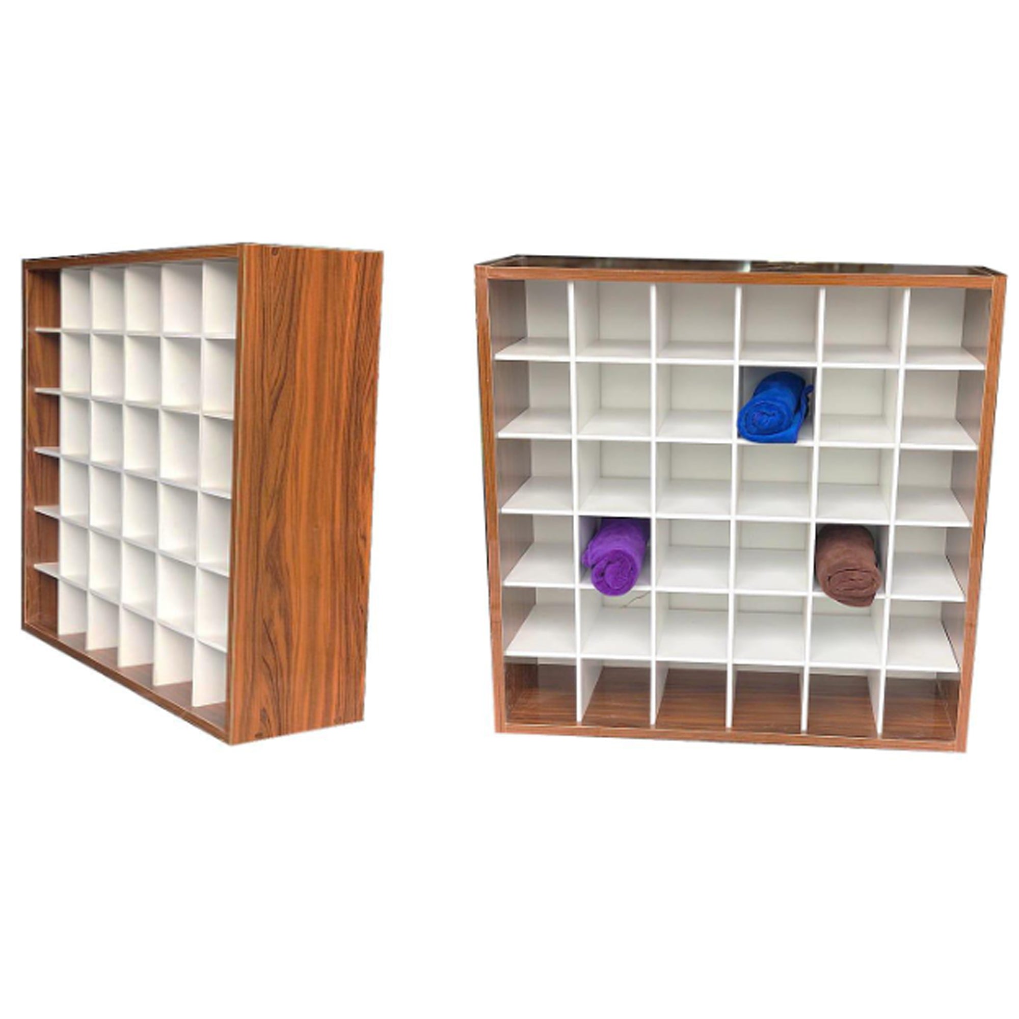 Storage Cabinet - Towel & Colour Organizer Shelf Wood