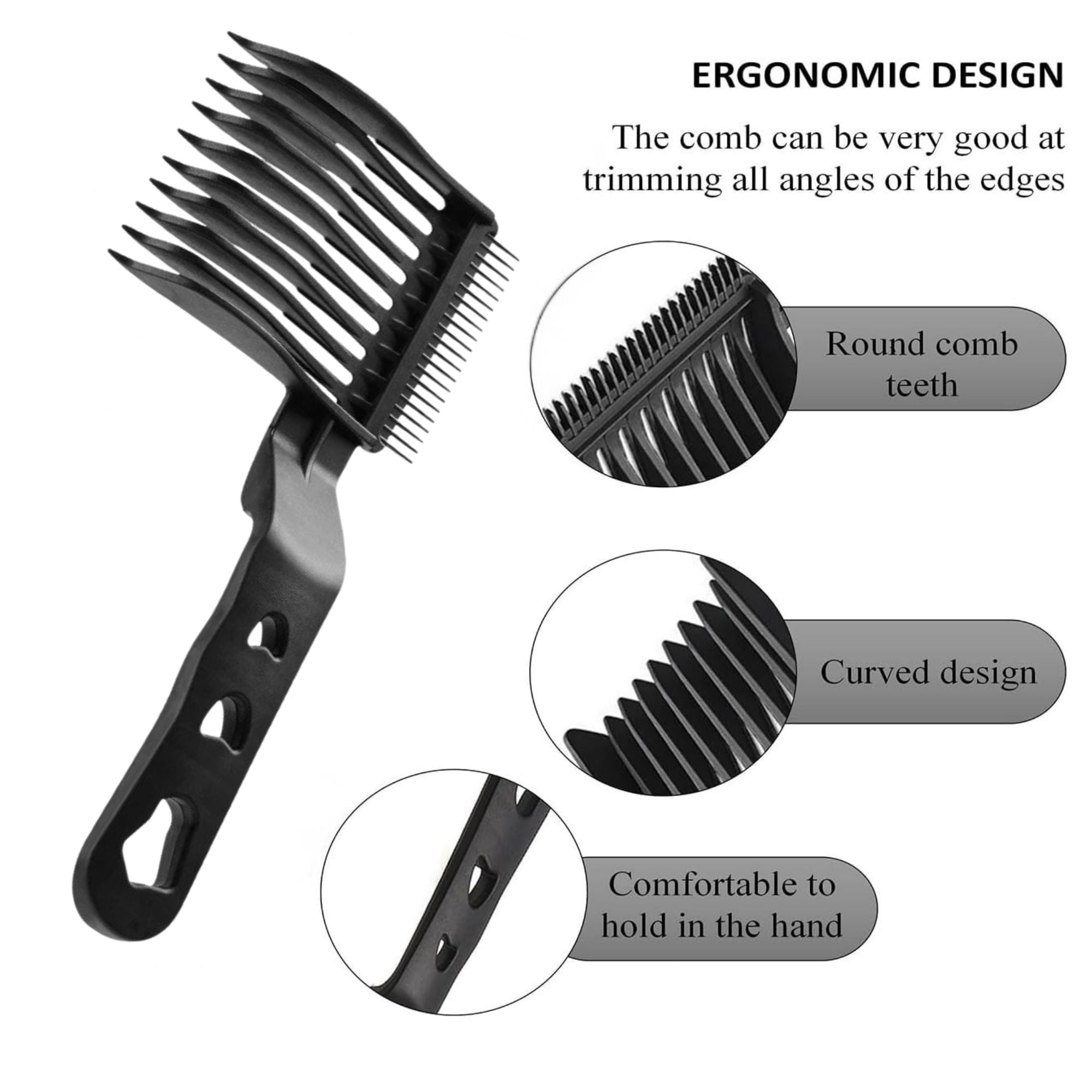 Eson - Barber Fade Comb Curved Positioning Cutting Comb