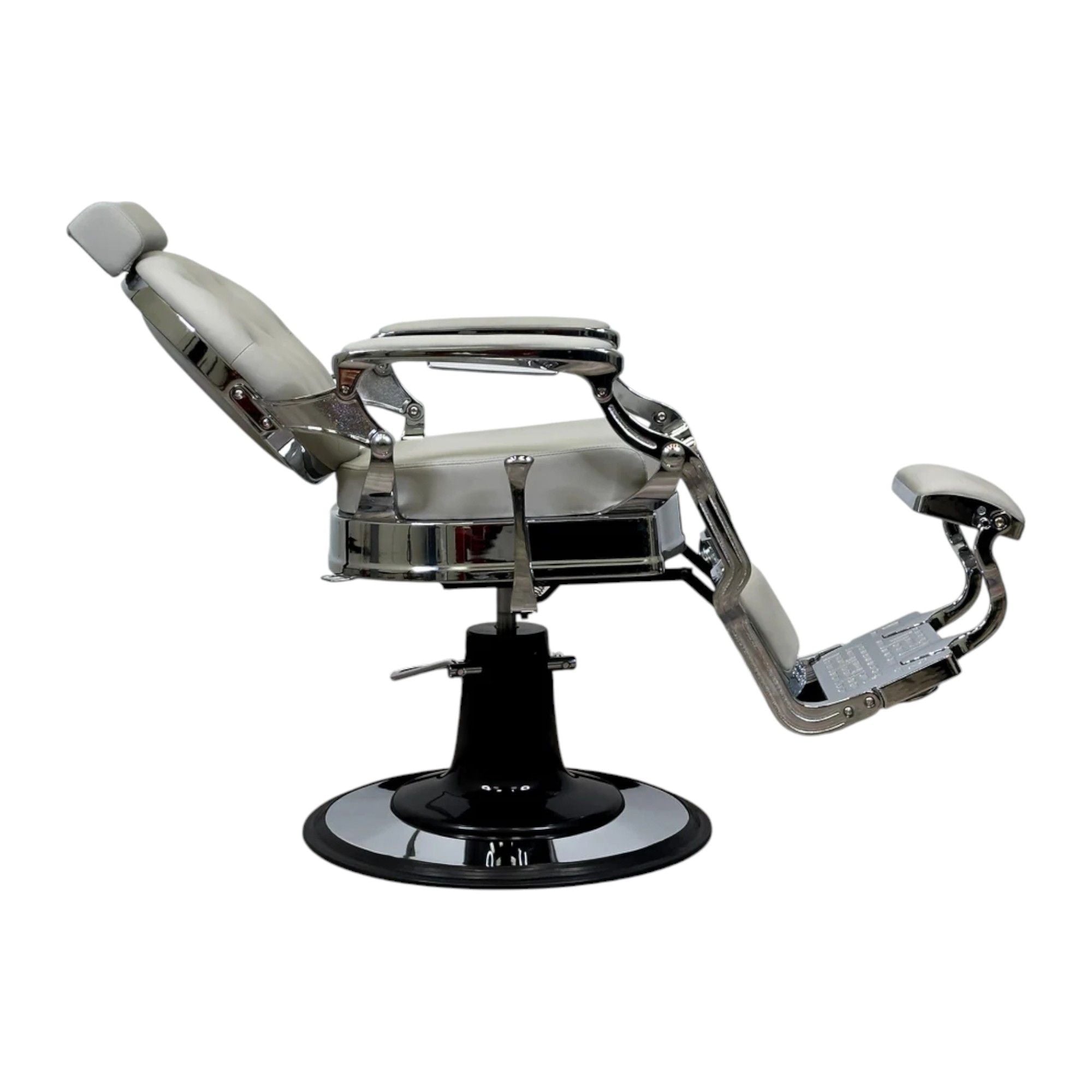 Barber Chair - Vintage Style Grey & Chrome Accents