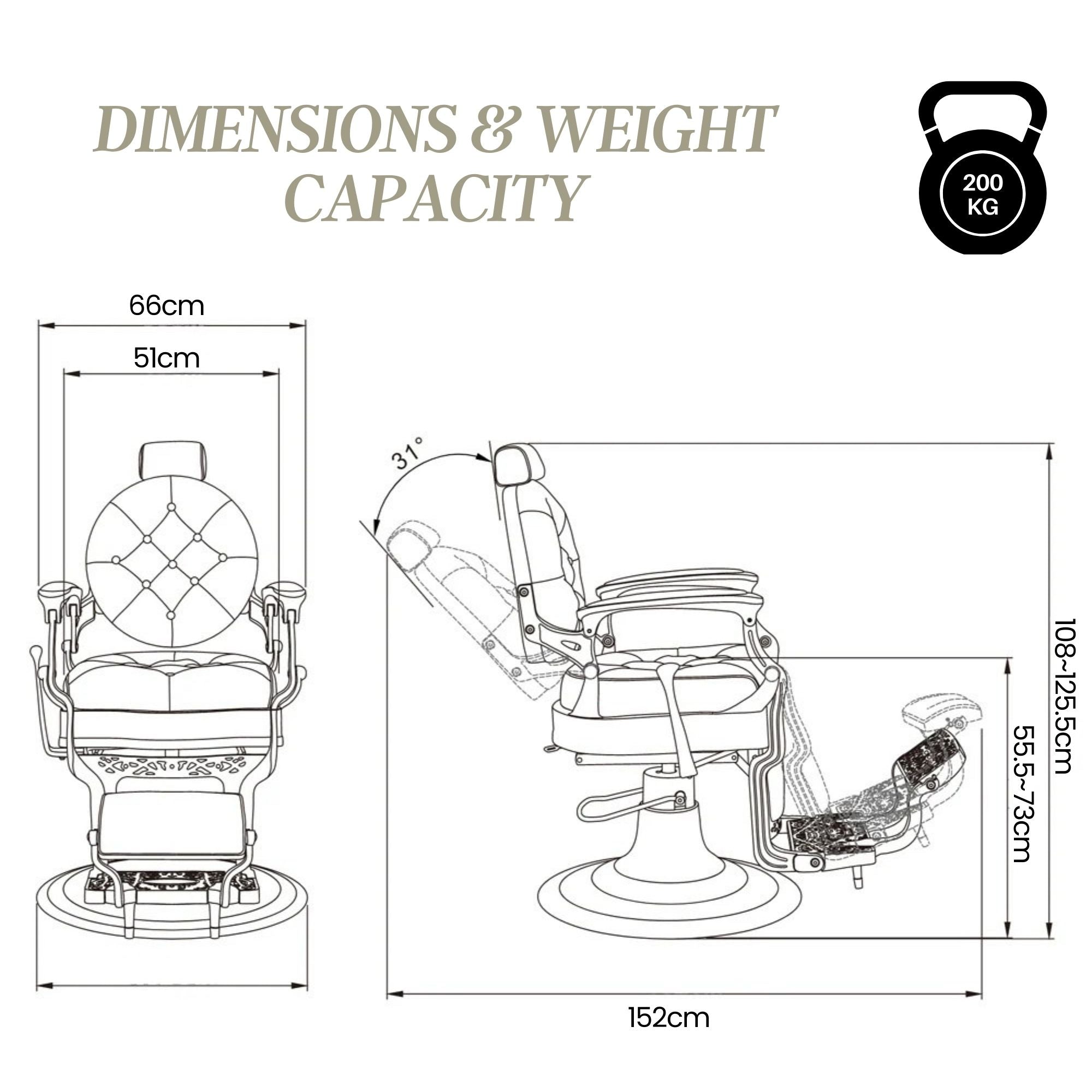 Barber Chair - Vintage Style Grey & Chrome Accents