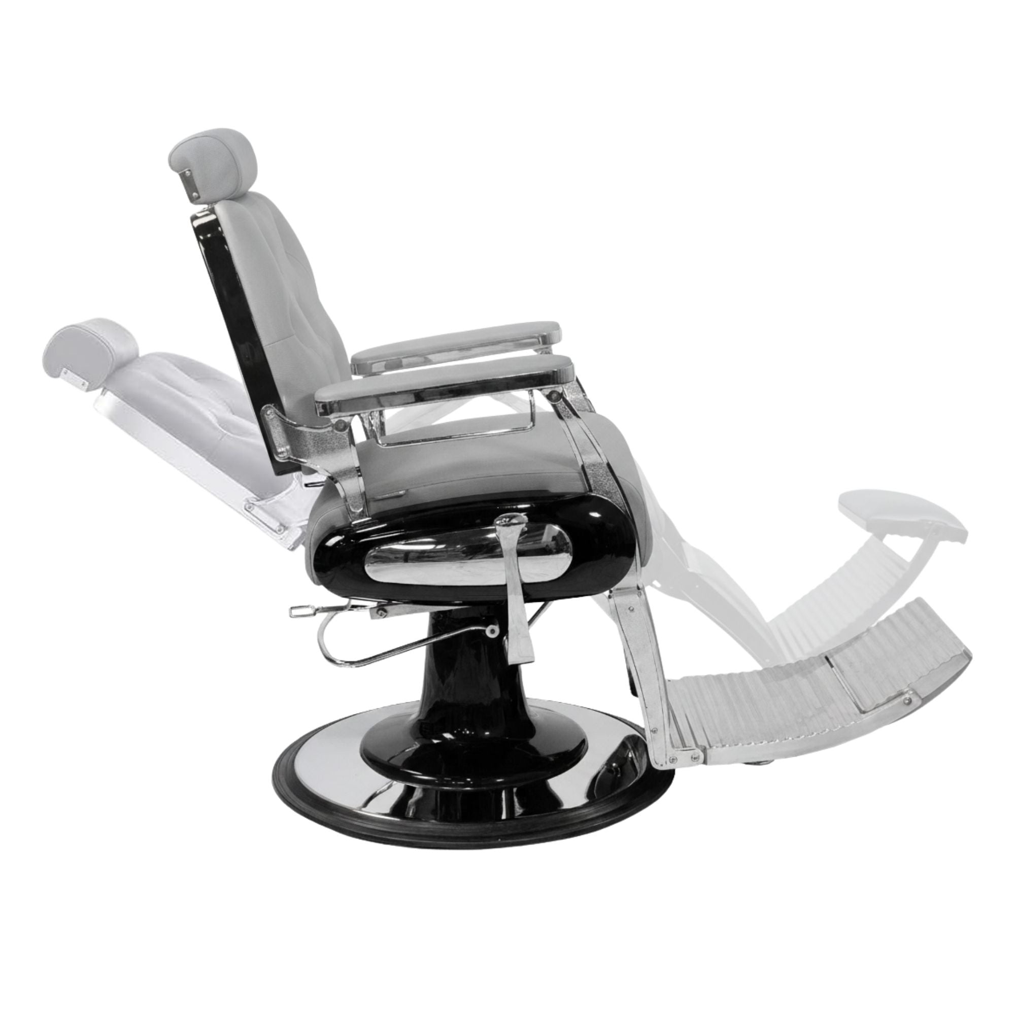 Barber Chair - Luxurious Belmont Grey & Black Accents
