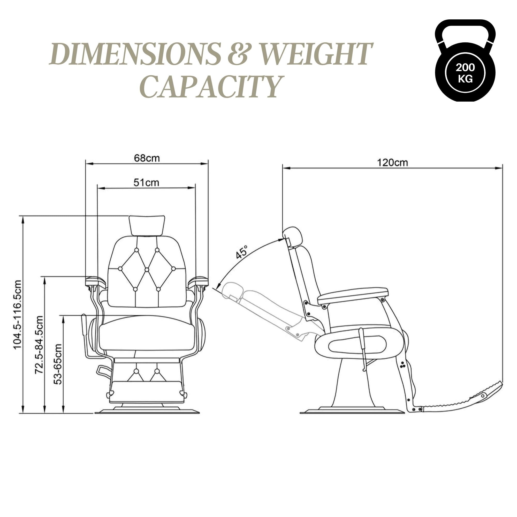 Barber Chair - Luxurious Belmont Grey & Black Accents
