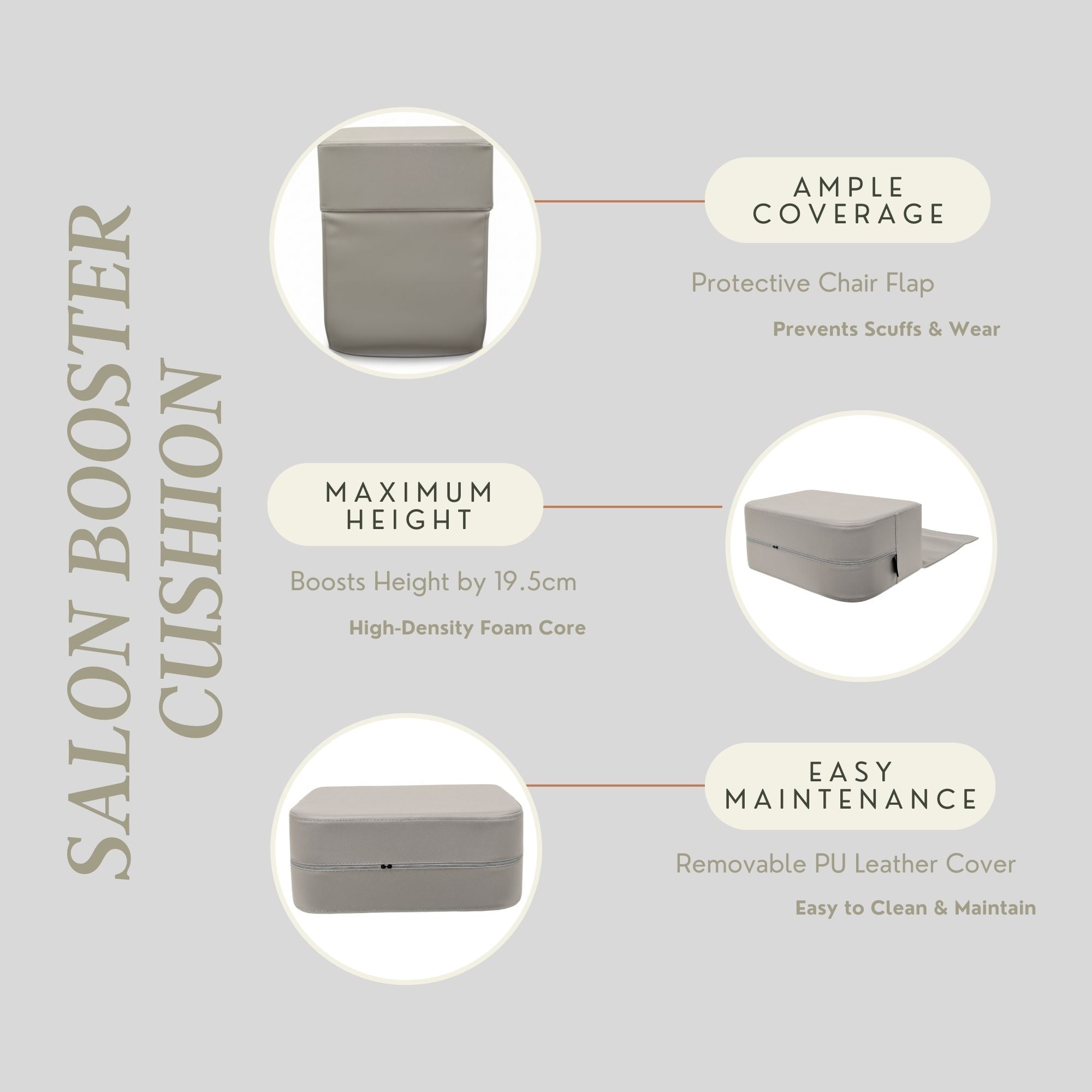 Kids Booster Seats - Professional Salon & Barber Cushion Grey