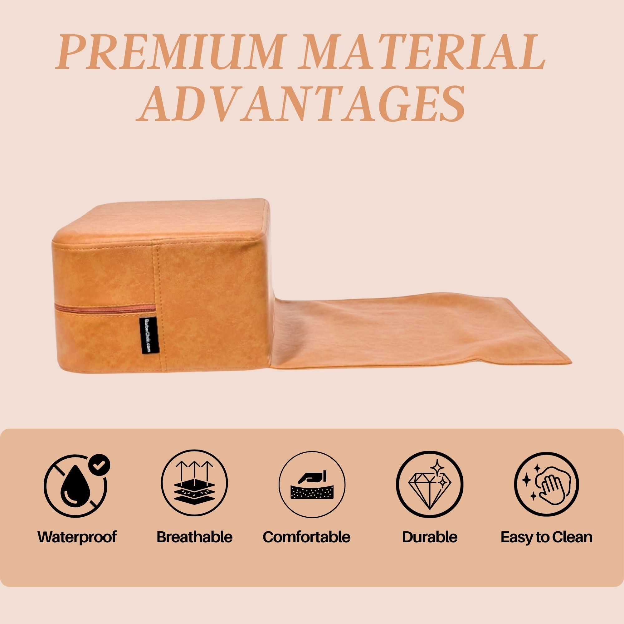 Kids Booster Seats - Professional Salon & Barber Cushion Camel