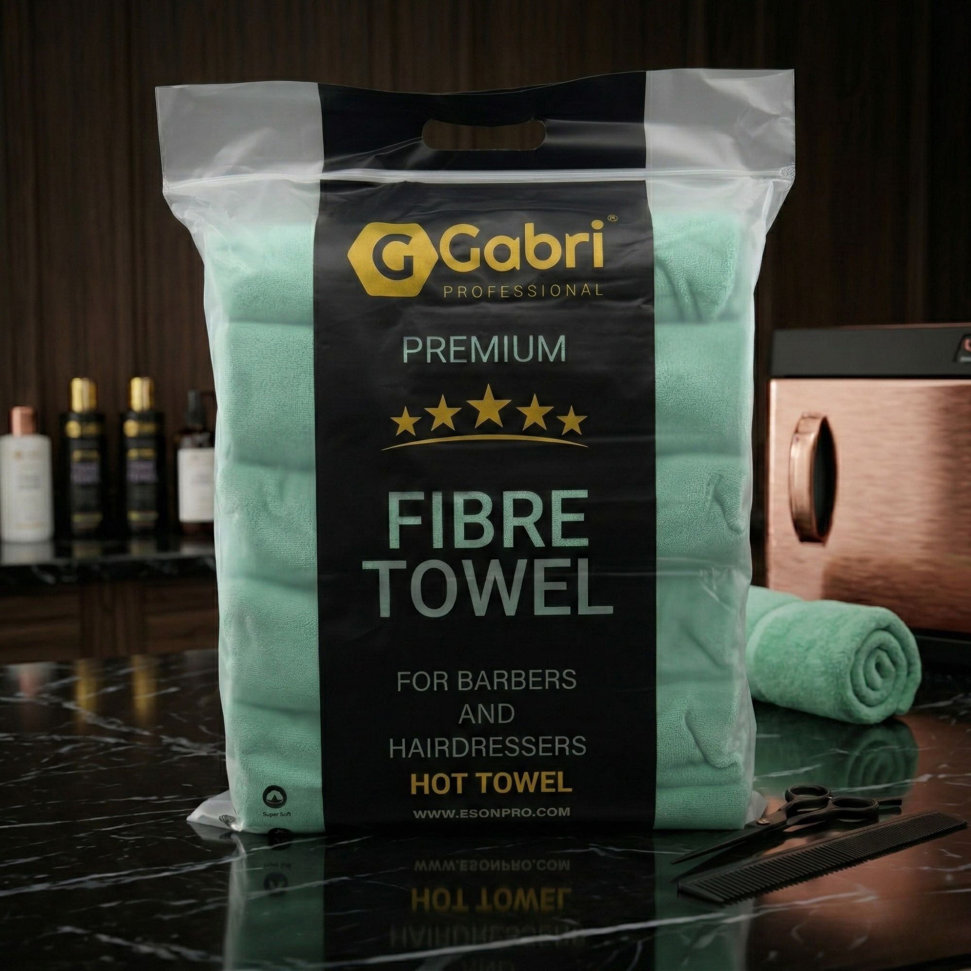 Gabri - Premium Salon Fibre Towel Mint Green (Pack of 6)