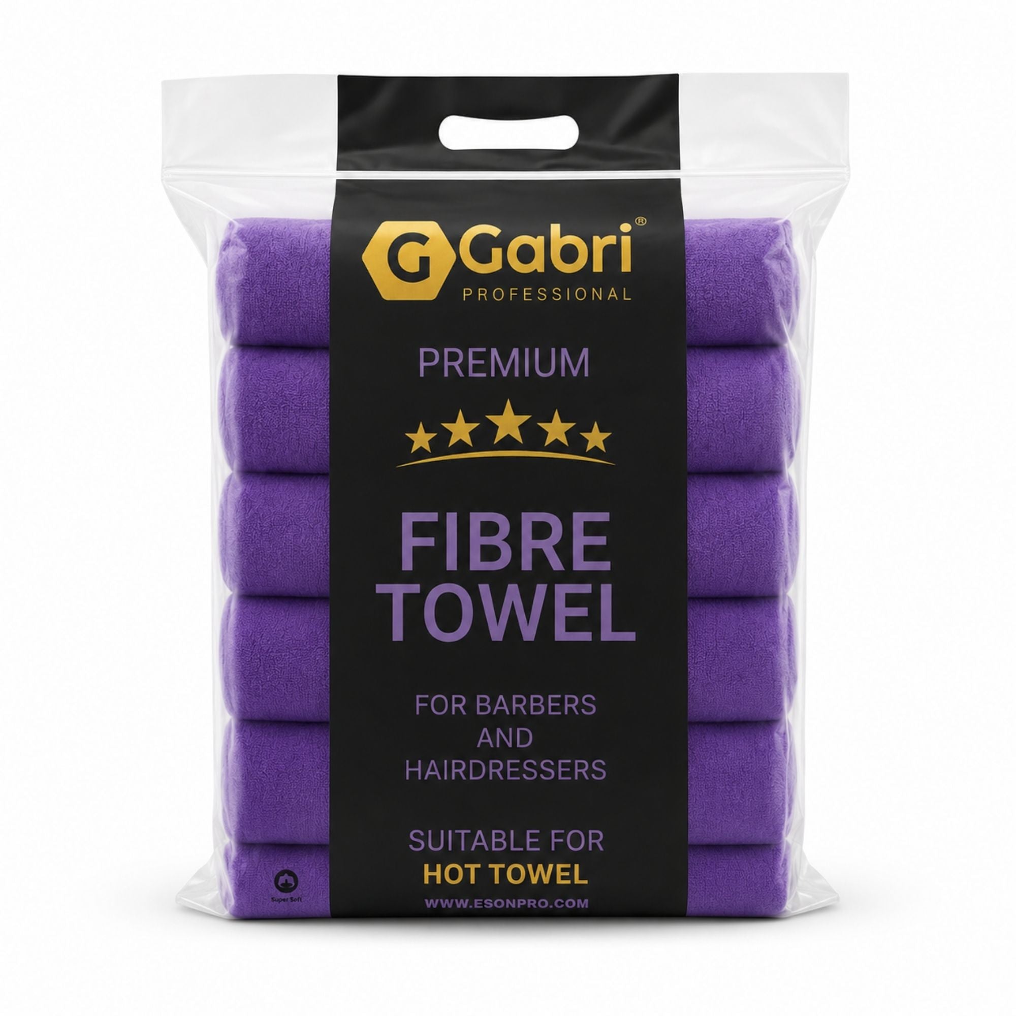 Gabri - Premium Salon Fibre Towel Royal Purple (Pack of 6)
