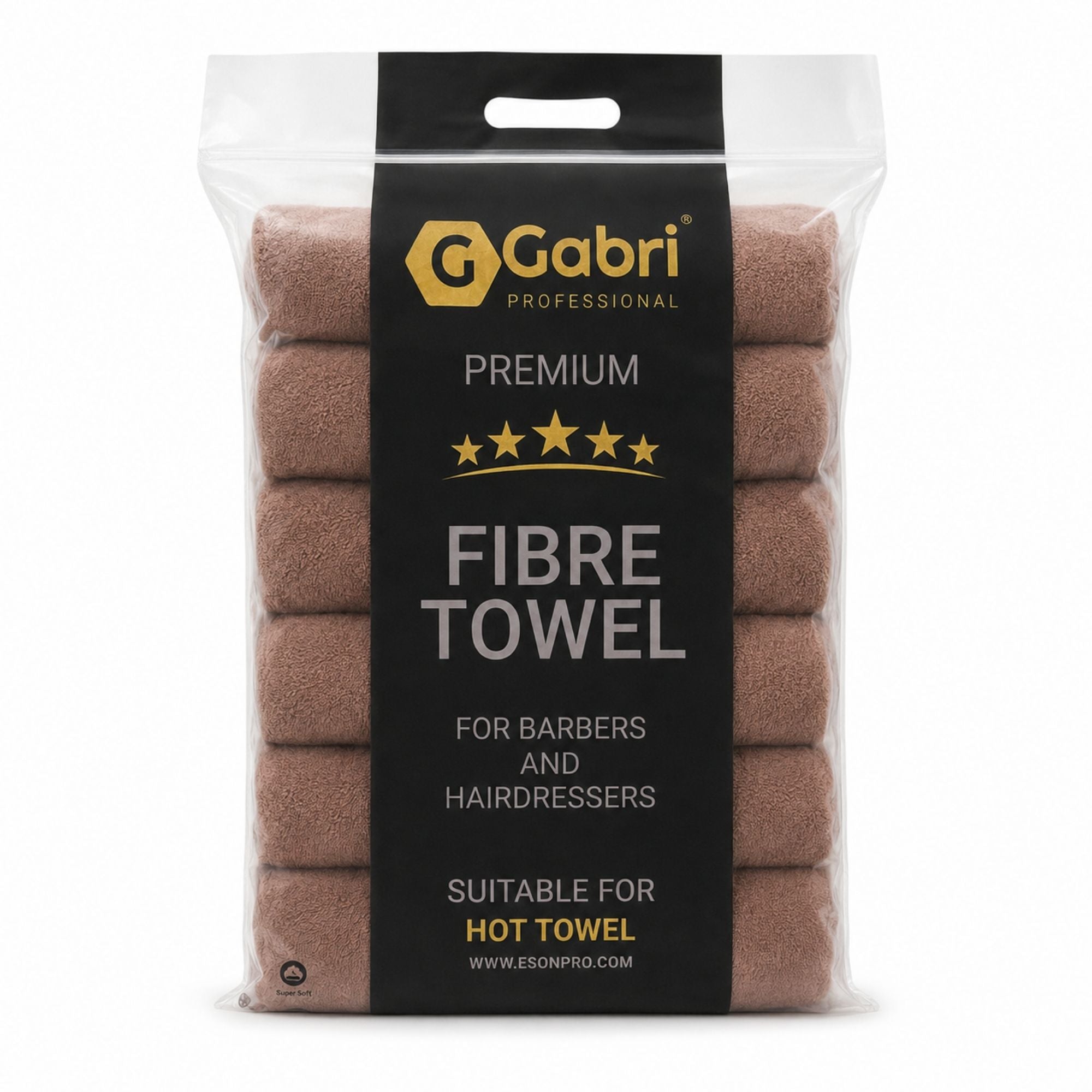 Gabri - Premium Salon Fibre Towel Mocha (Pack of 6)