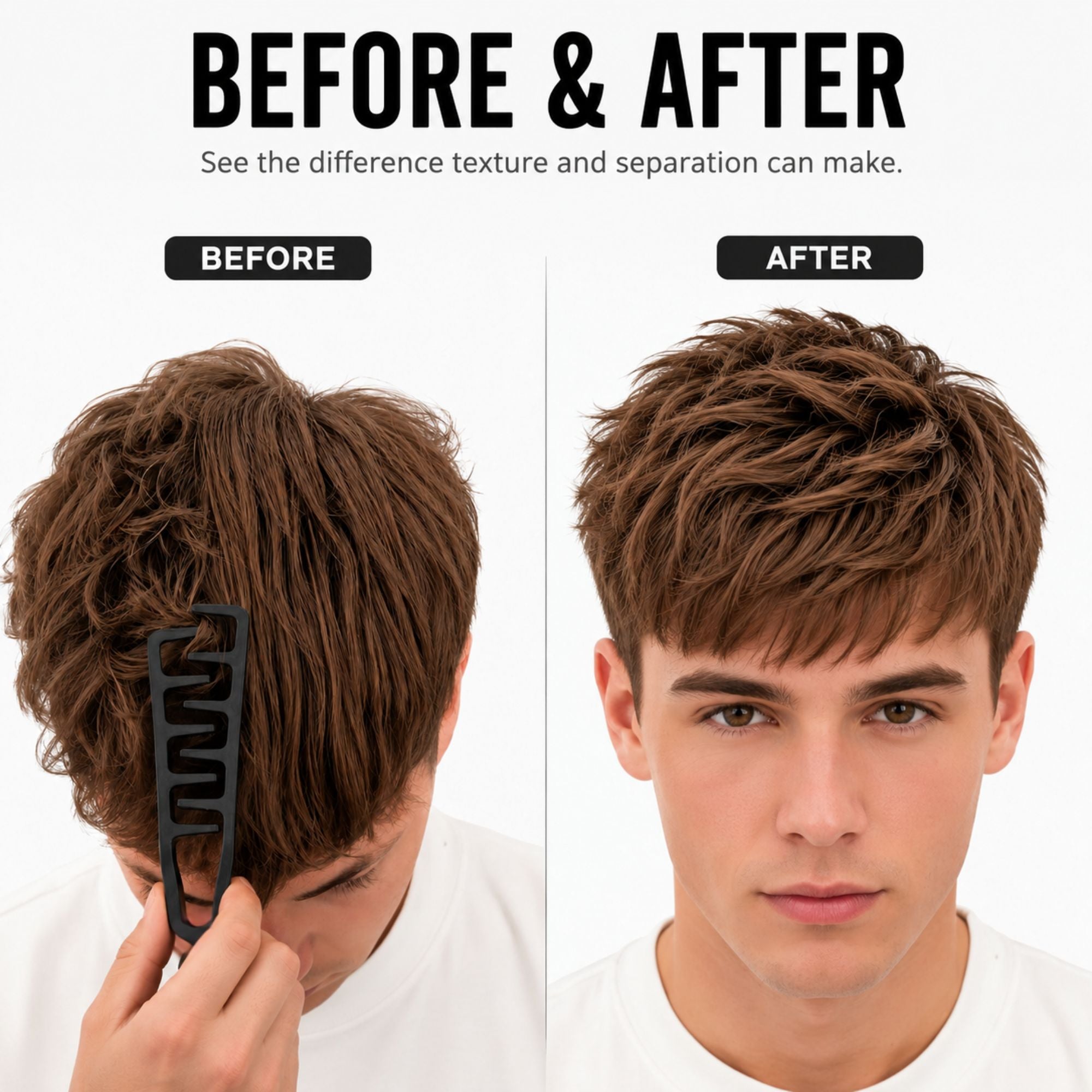 Gabri - Professional Wide-Tooth Texturising & Root Lift Comb Black