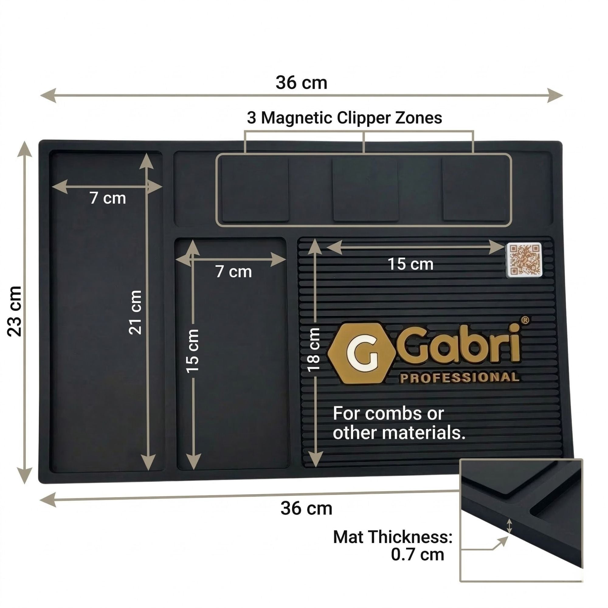 Gabri - Multifunctional Magnetic Barber Station Mat (23x36 cm)