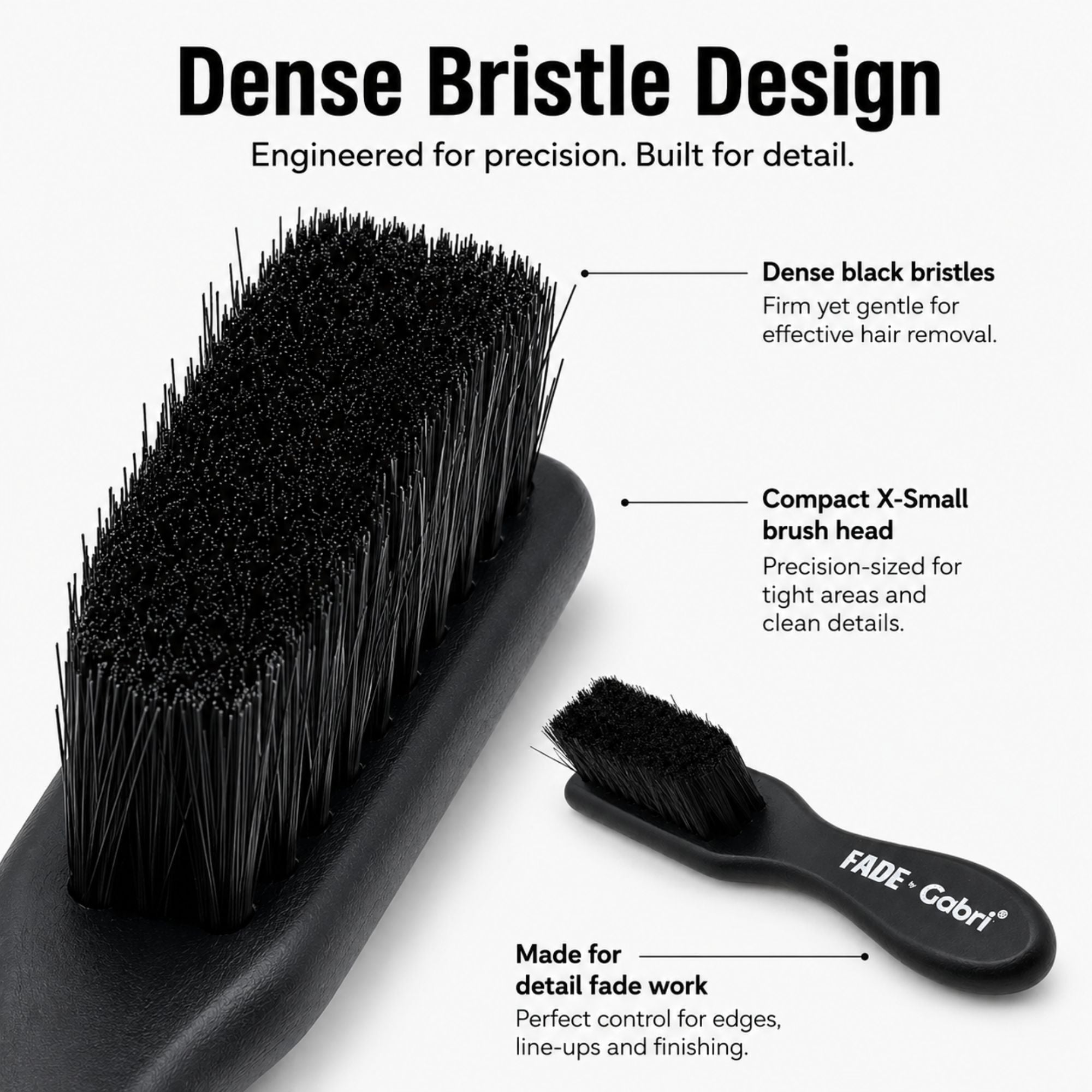 Gabri - Skin Fade Brush Black Wooden Soft Fader X-Small