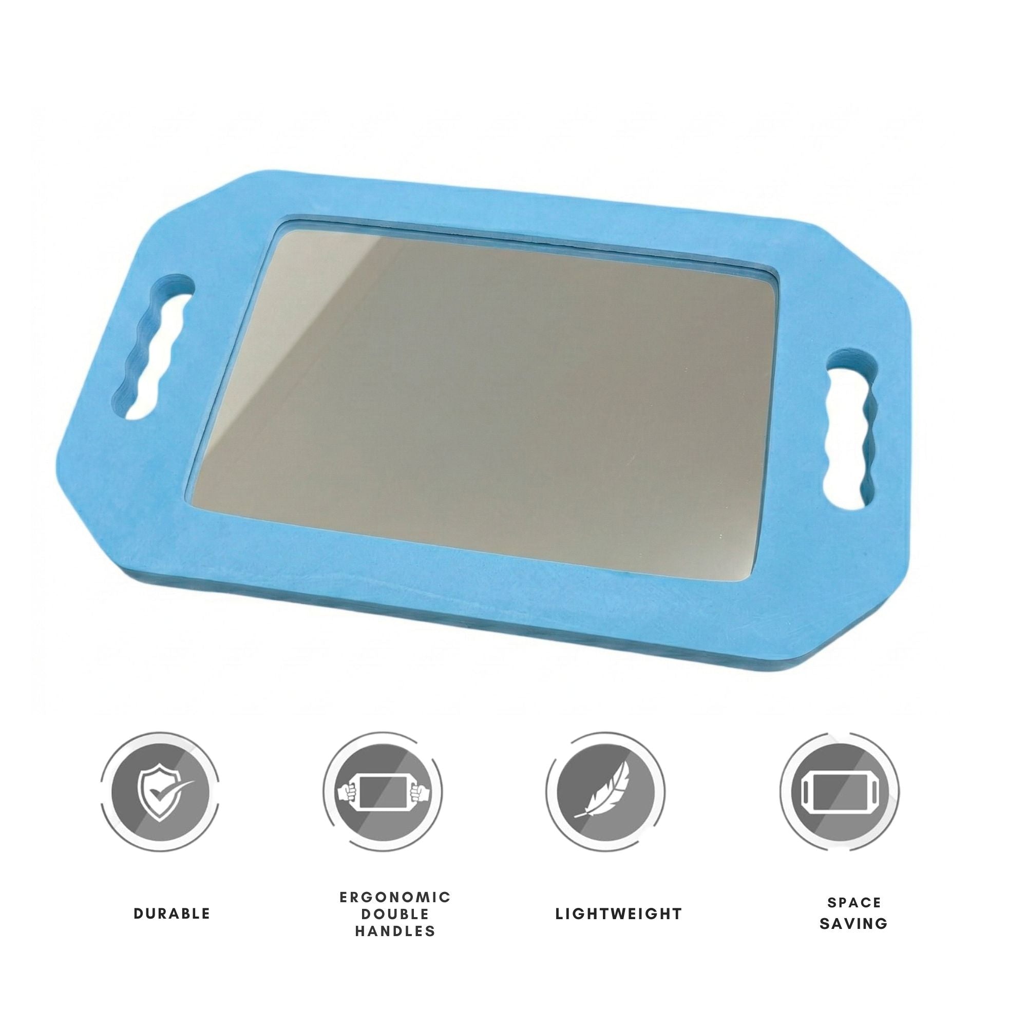 Eson - Salon Mirror Two Handed Foam Blue 41x25cm