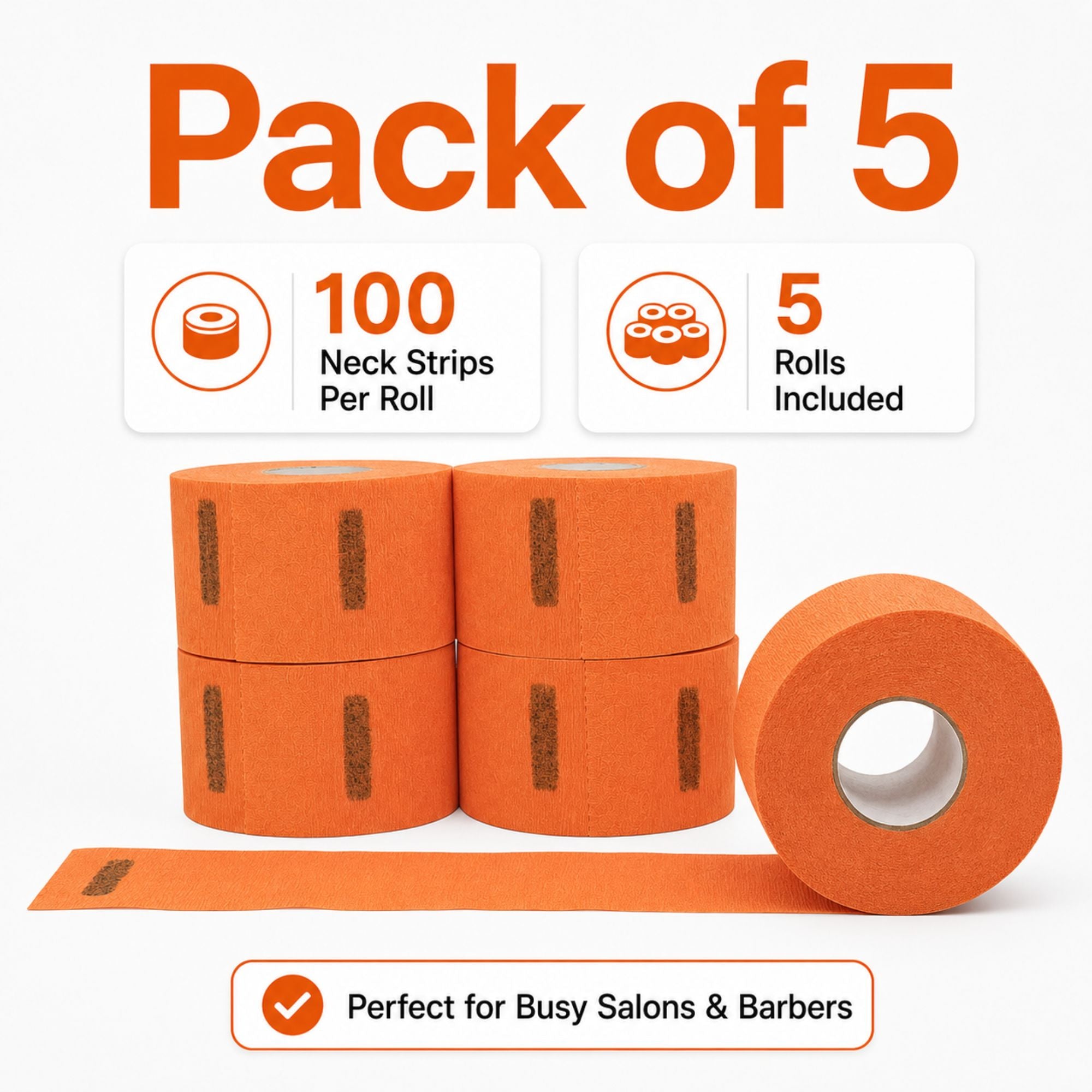 Gabri - Professional Disposable Neck Strips Orange (Pack of 5)
