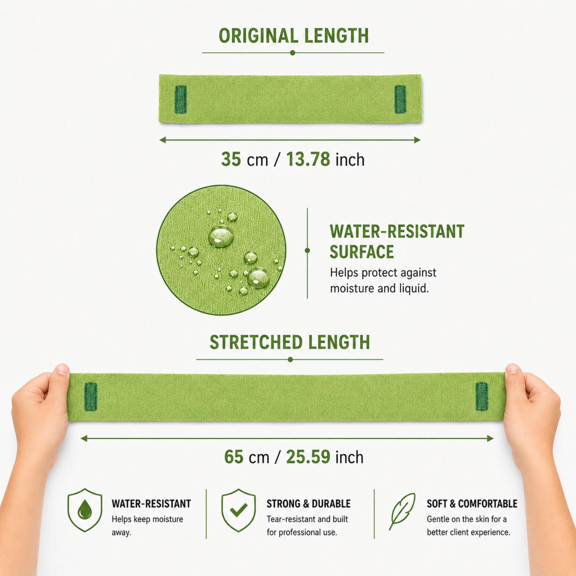 Gabri - Professional Disposable Neck Strips Green (Pack of 5)