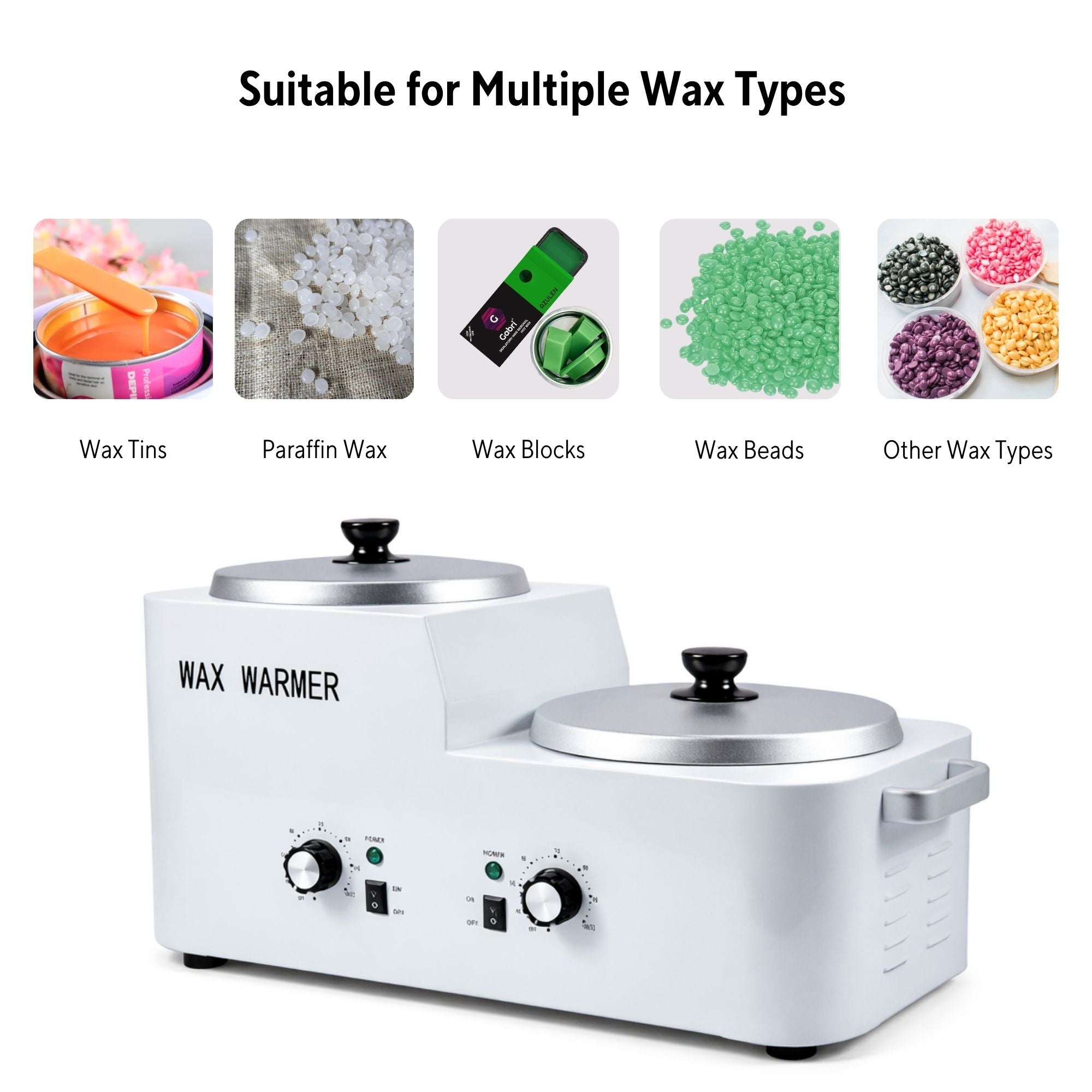Eson - Professional Dual Pot Wax Warmer and Paraffin Heater Machine 500W