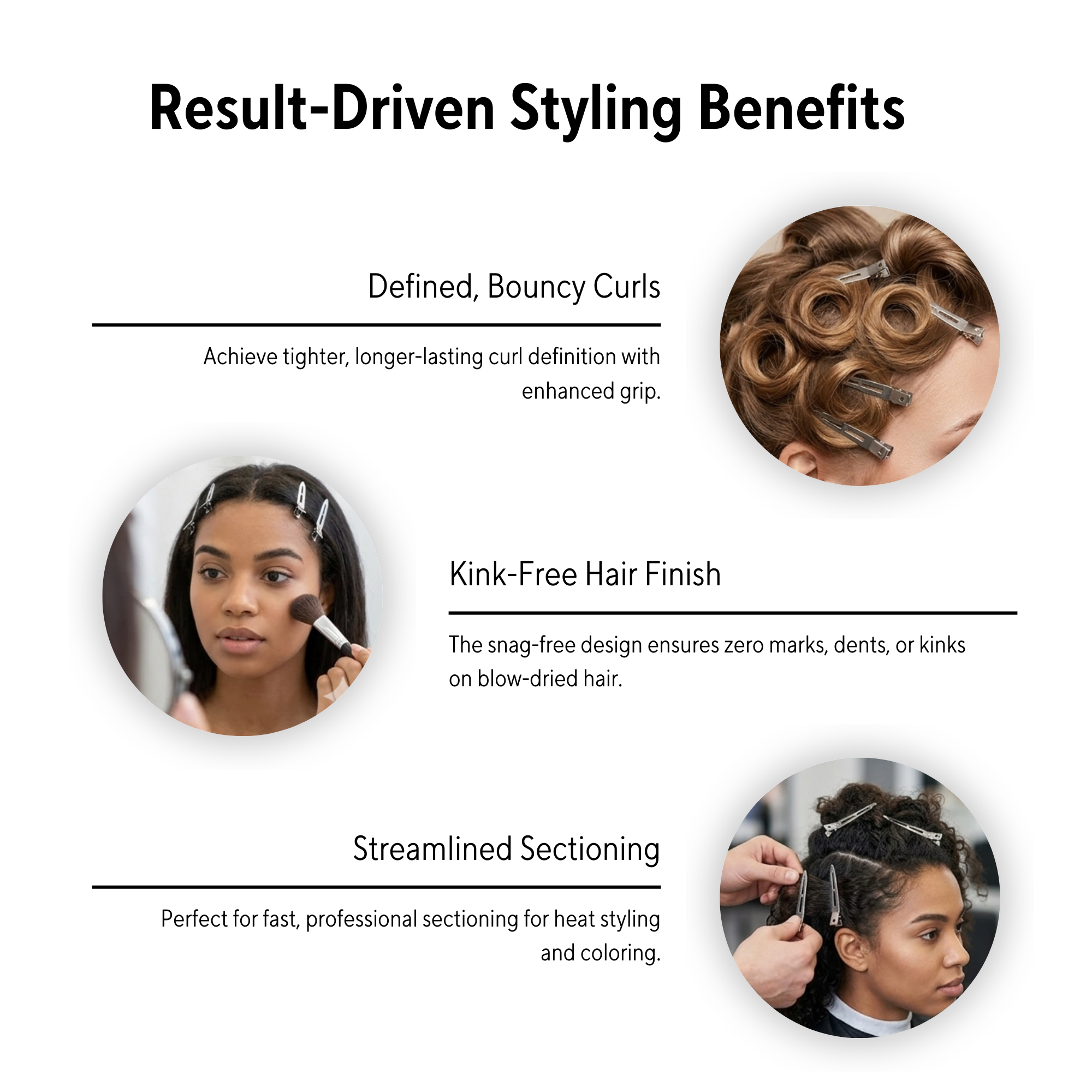 Eson - Single Prong Pinch Hair Clips 55mm (Pack of 100)